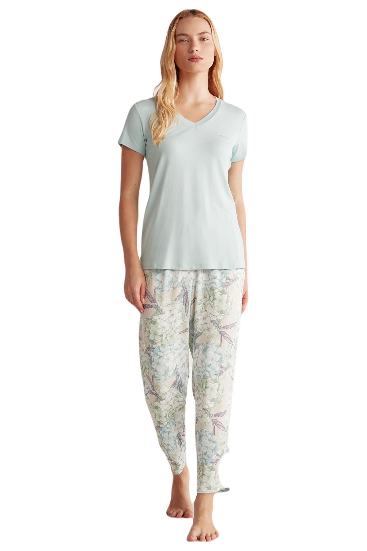 Catherine's Kadın Yeşil 3'lü Pijama Takım 2511 