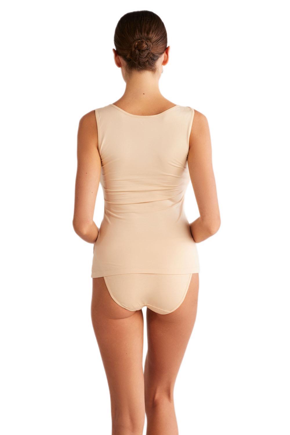 Kom Basic Singlet Pamuklu Kalın Askılı Ten Atlet