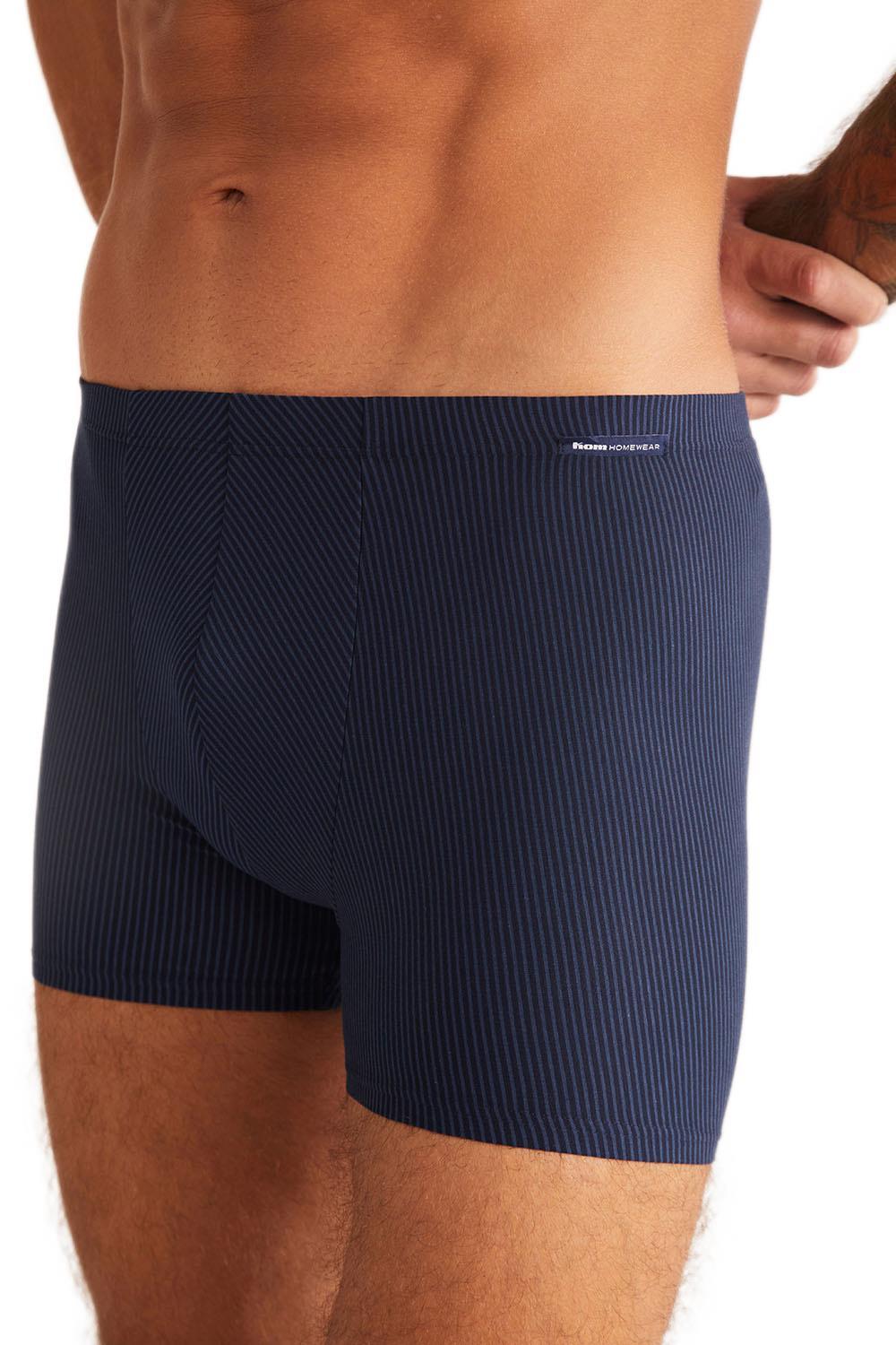Kom Domenico Çizgili Erkek Lacivert Boxer 