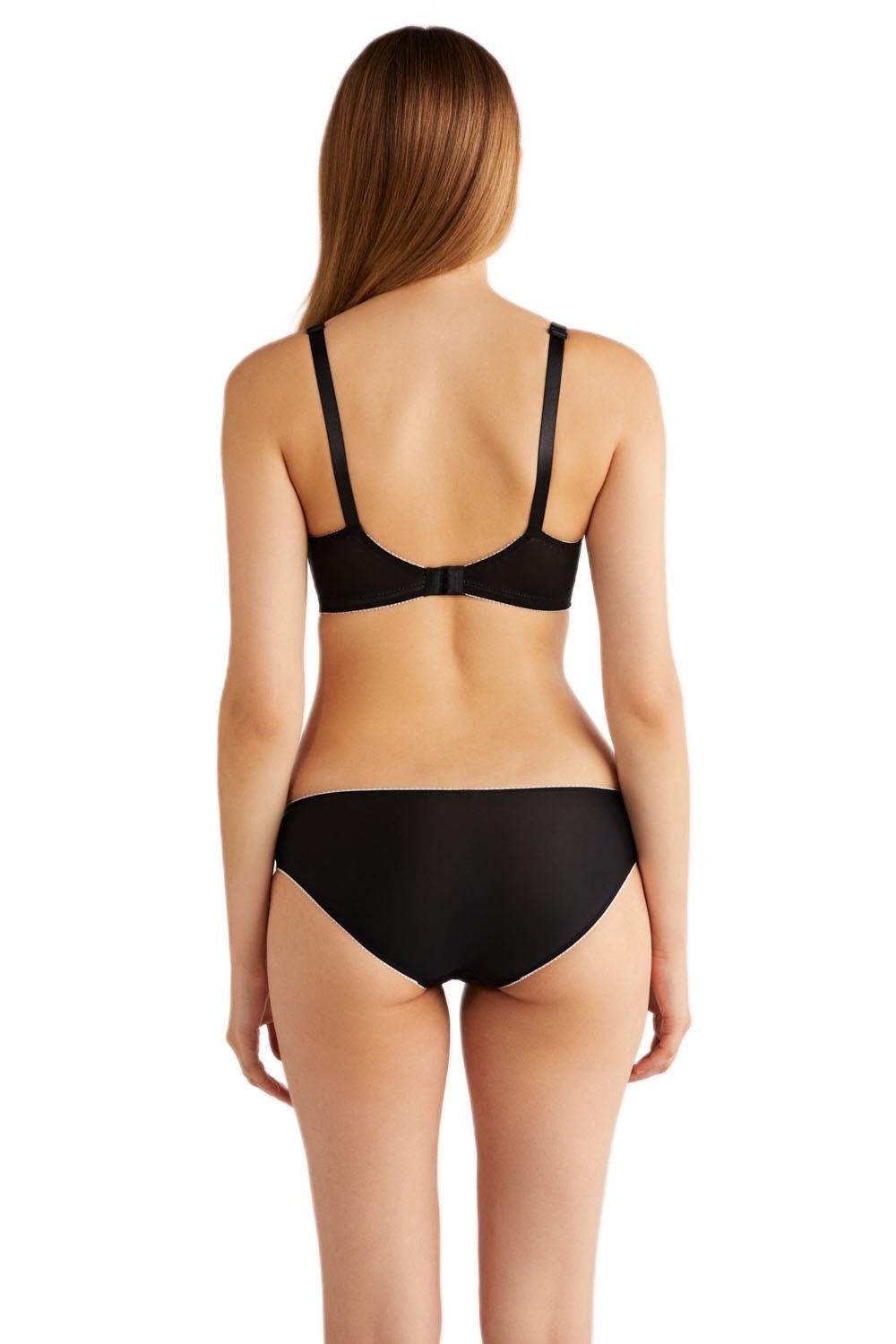 Kom Vintage Kontrast Detay Dantel Siyah Külot 