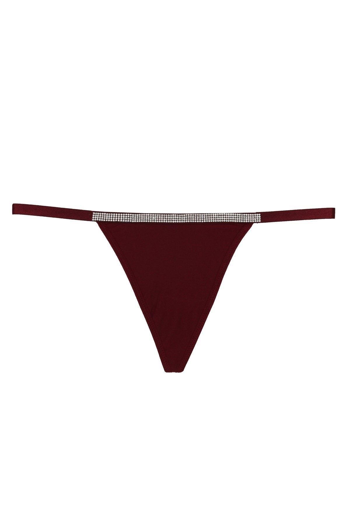 Magic Form One Size Taşlı String Bordo Külot 369