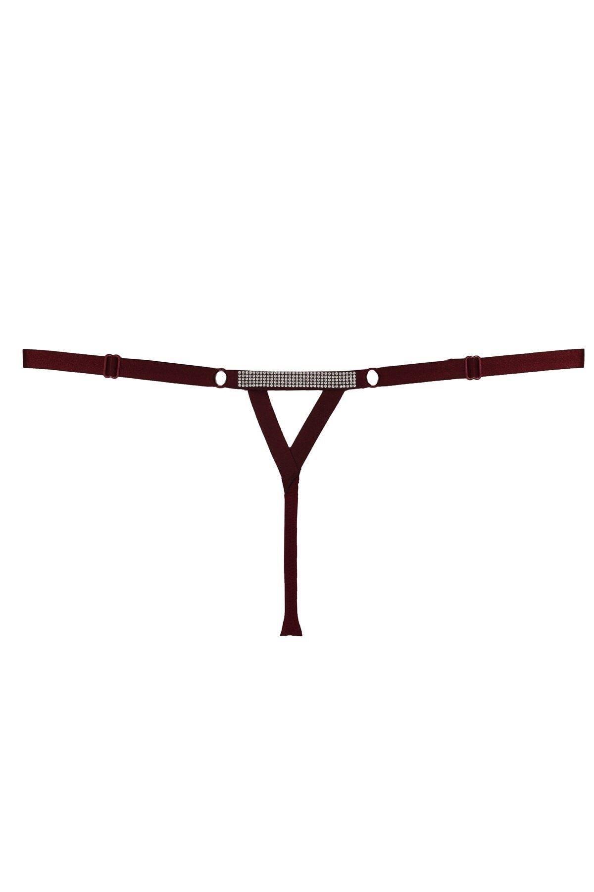 Magic Form One Size Taşlı String Bordo Külot 369