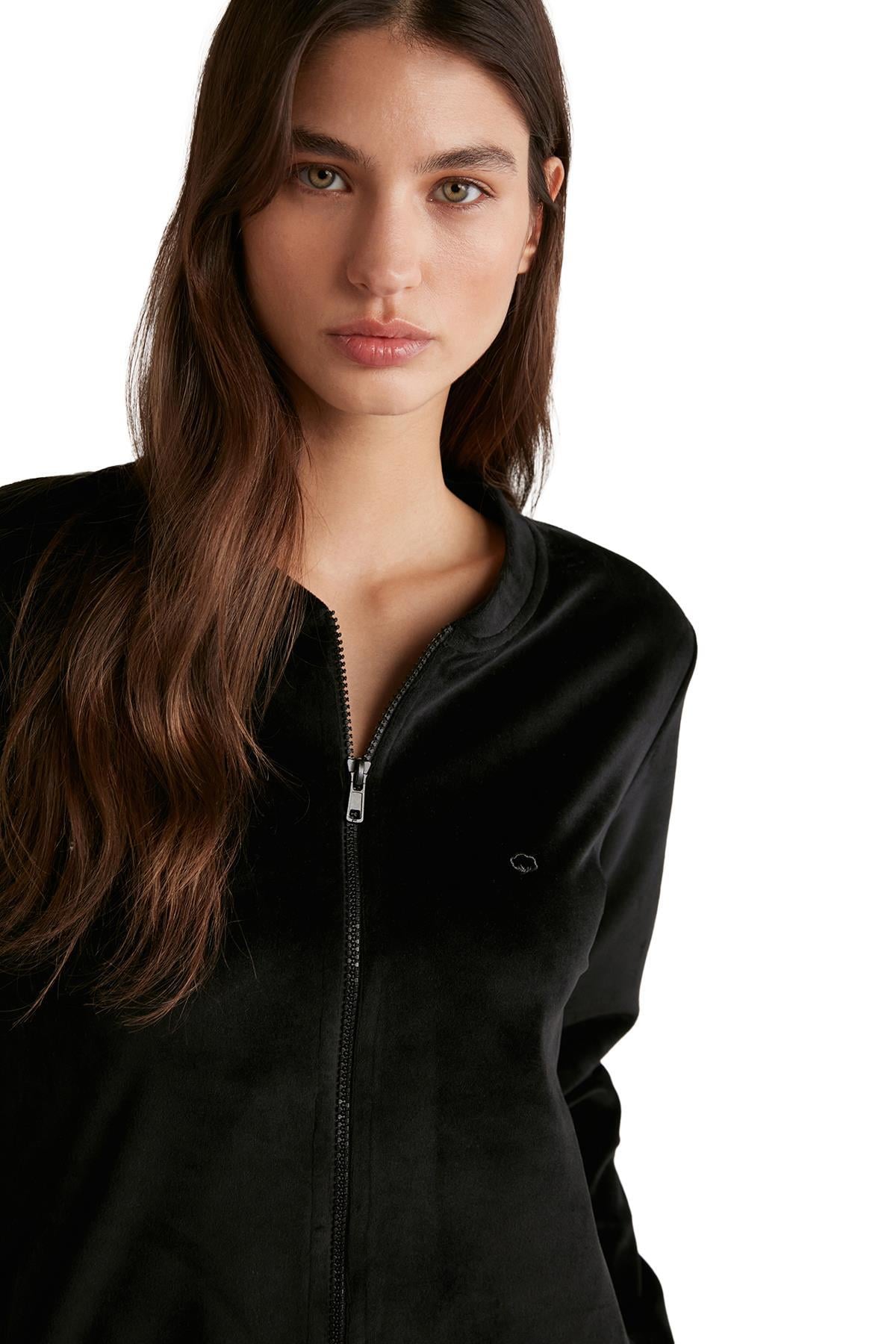 Penye Mood Kadın Comfort Mood Siyah Pijama Takımı 9530