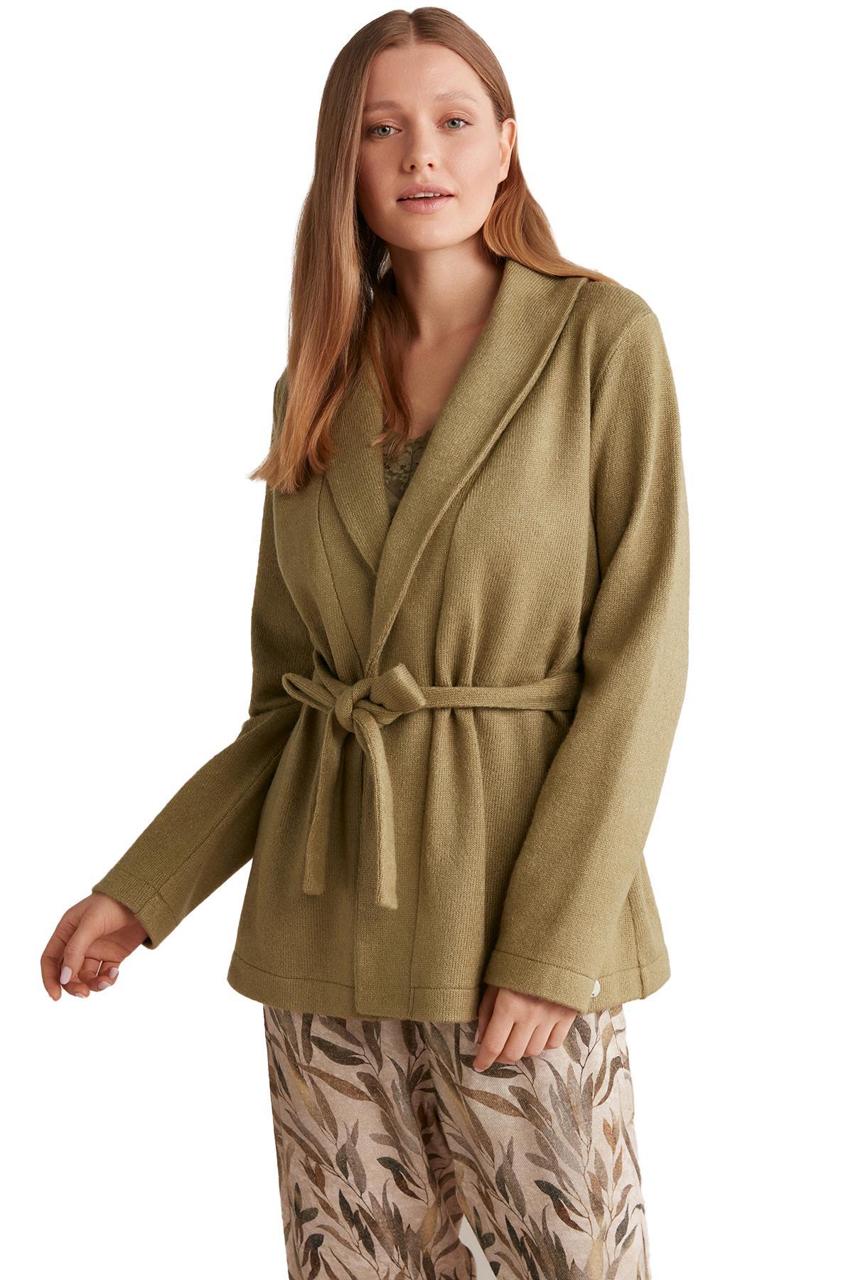 Penye Mood Kadın Comfortlux 3'lü Yeşil Pijama Takımı 9511
