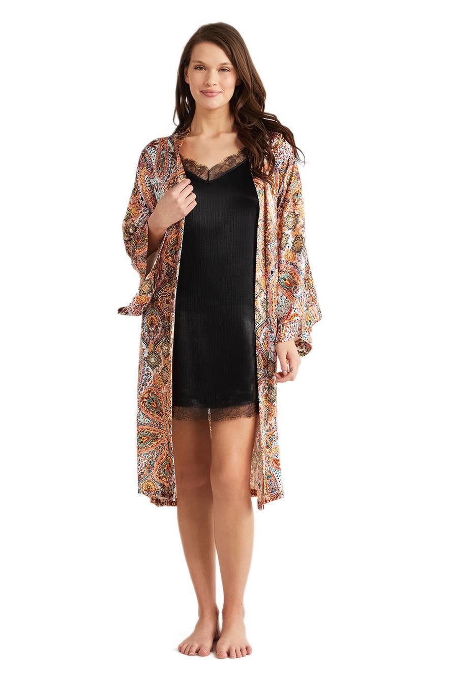 Penye Mood Kadın Turuncu Sabahlık Takım 9735