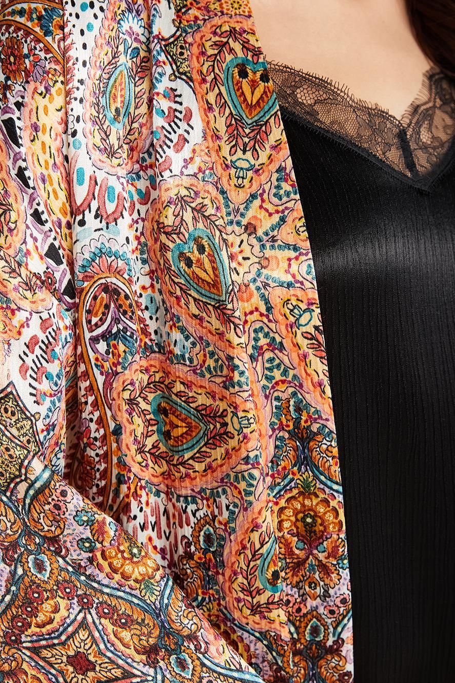 Penye Mood Kadın Turuncu Sabahlık Takım 9735