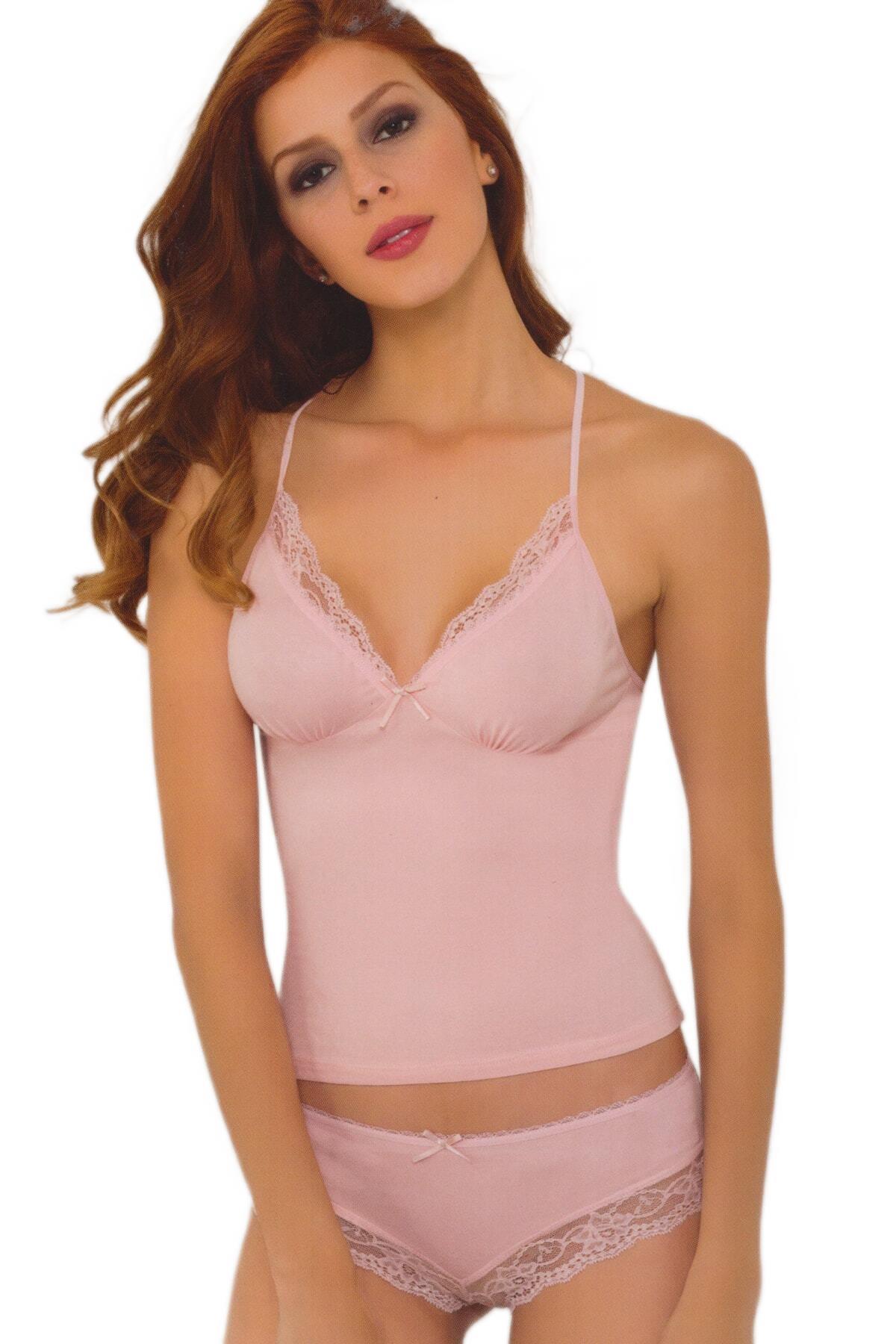 Pierre Cardin Kadın Dantelli Penye Atlet Külot / Kaşkorse Set 396