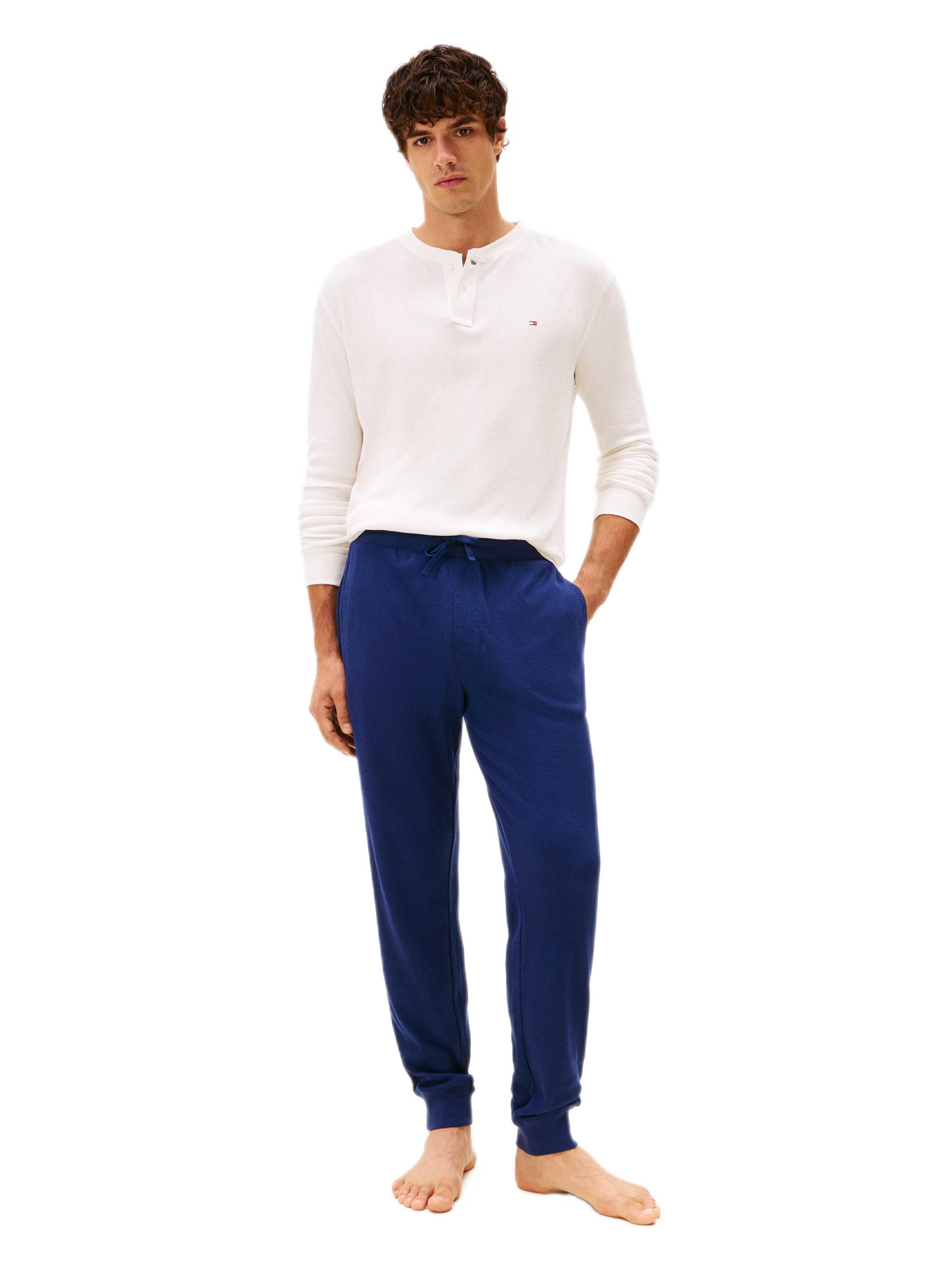 Tommy Hilfiger Erkek Mavi Waffle Jogger Eşofman Altı UM0UM03621