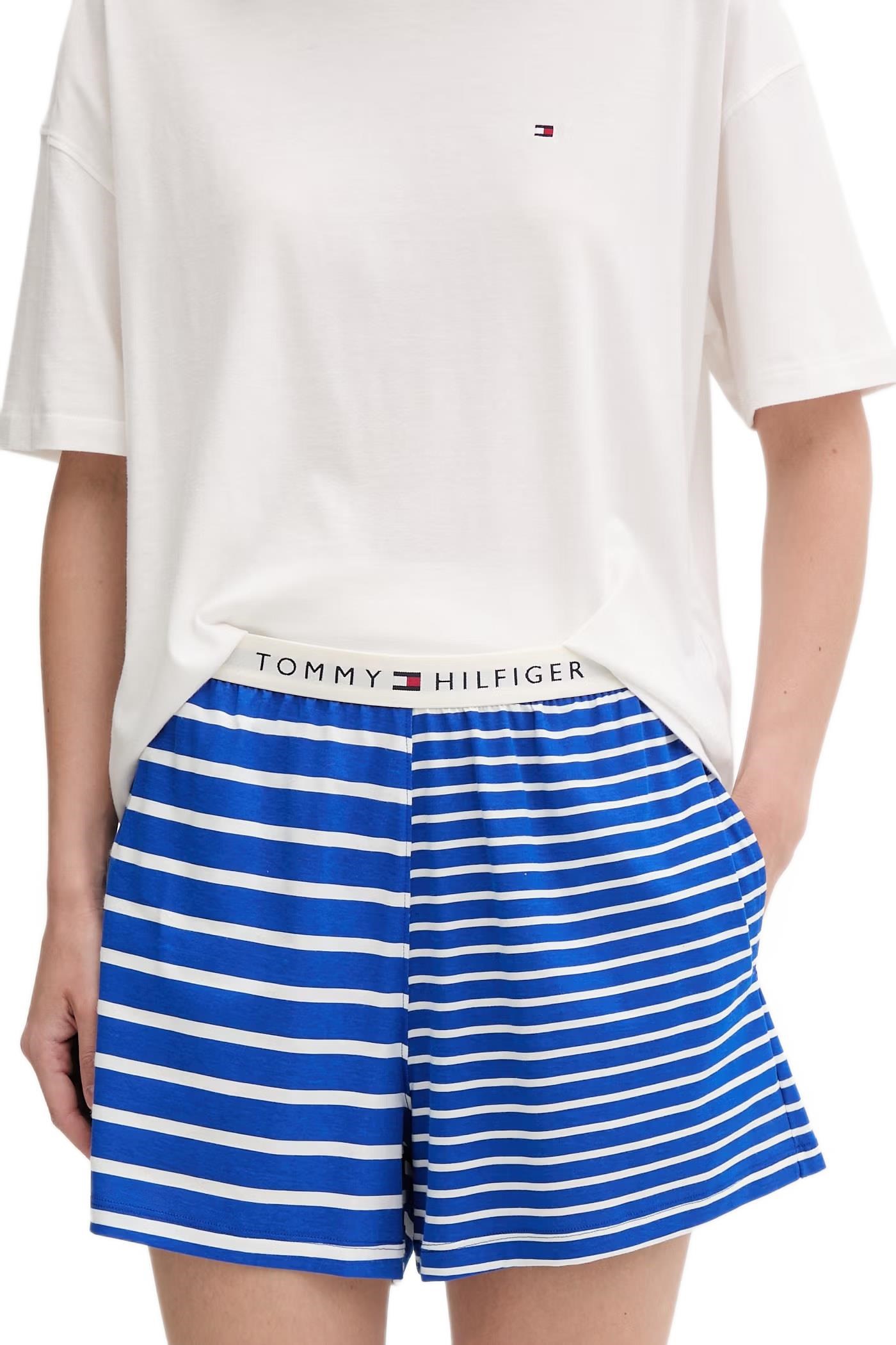 Tommy Hilfiger Kadın Bej Desenli Şortlu Pijama Takımı UW0UW05760