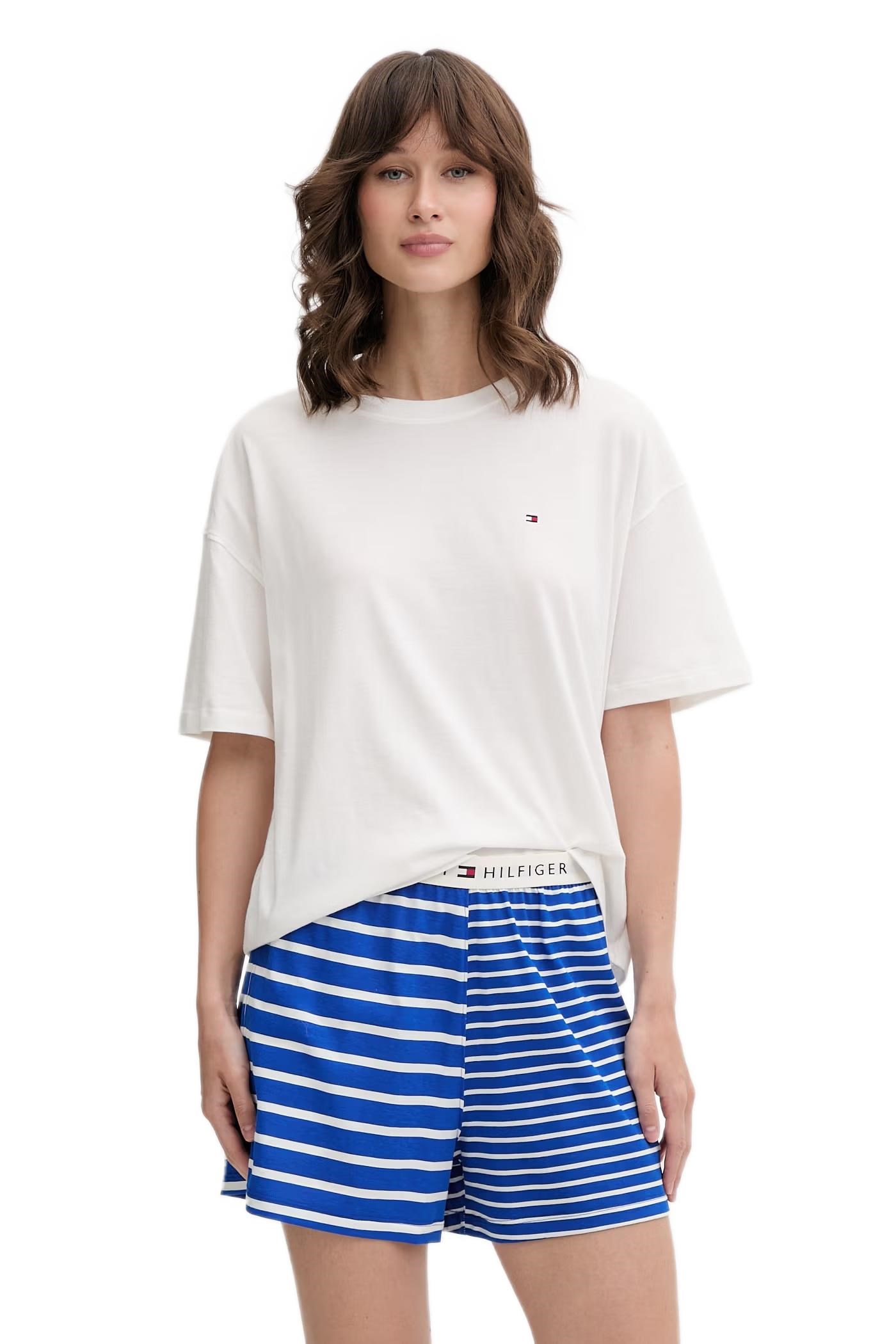 Tommy Hilfiger Kadın Bej Desenli Şortlu Pijama Takımı UW0UW05760