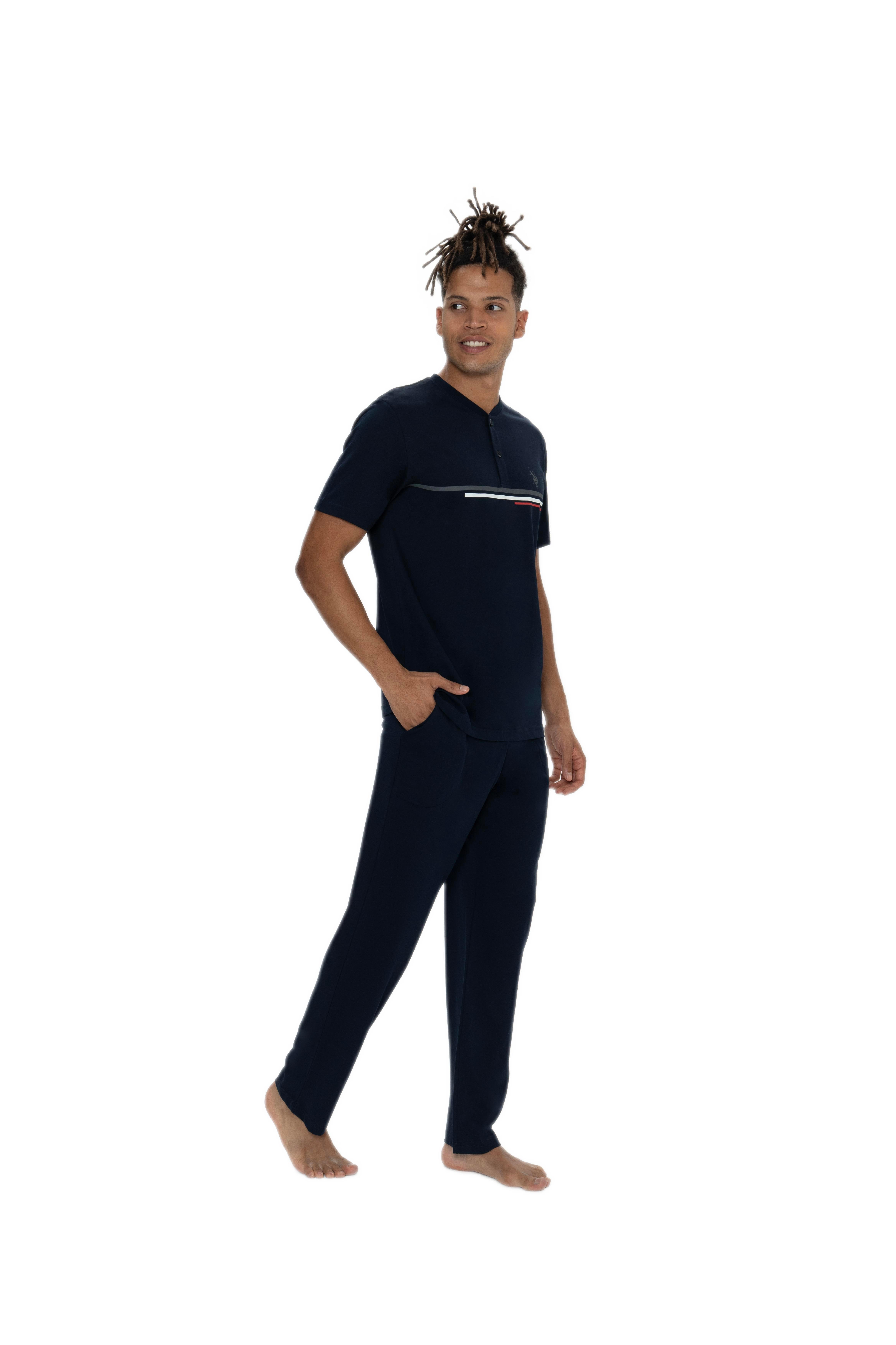 U.S. Polo Assn. Erkek Lacivert Pijama Takım 18901
