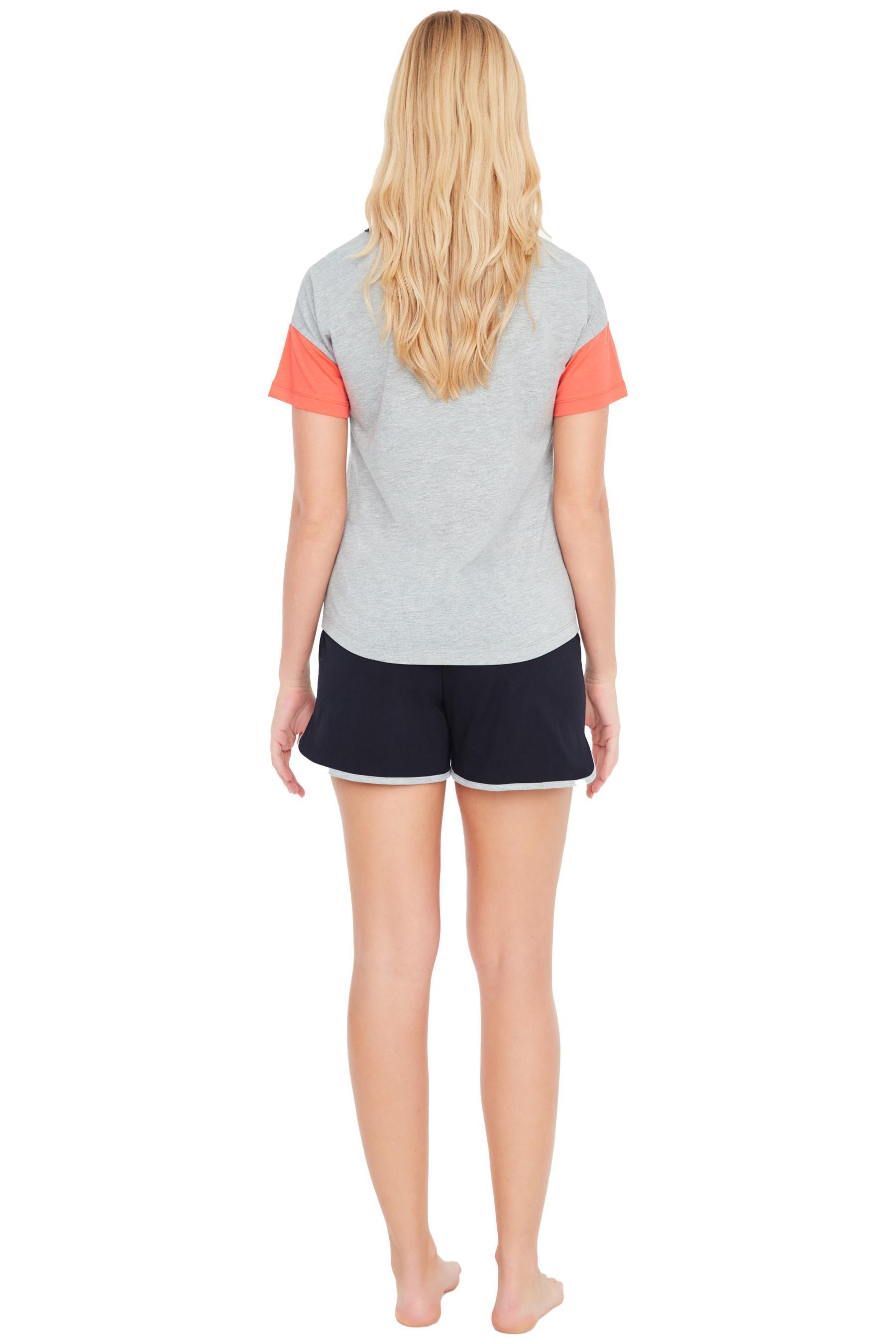 U.S. Polo Assn. Kadın Gri T-Shirt Şort Takımı 16865 