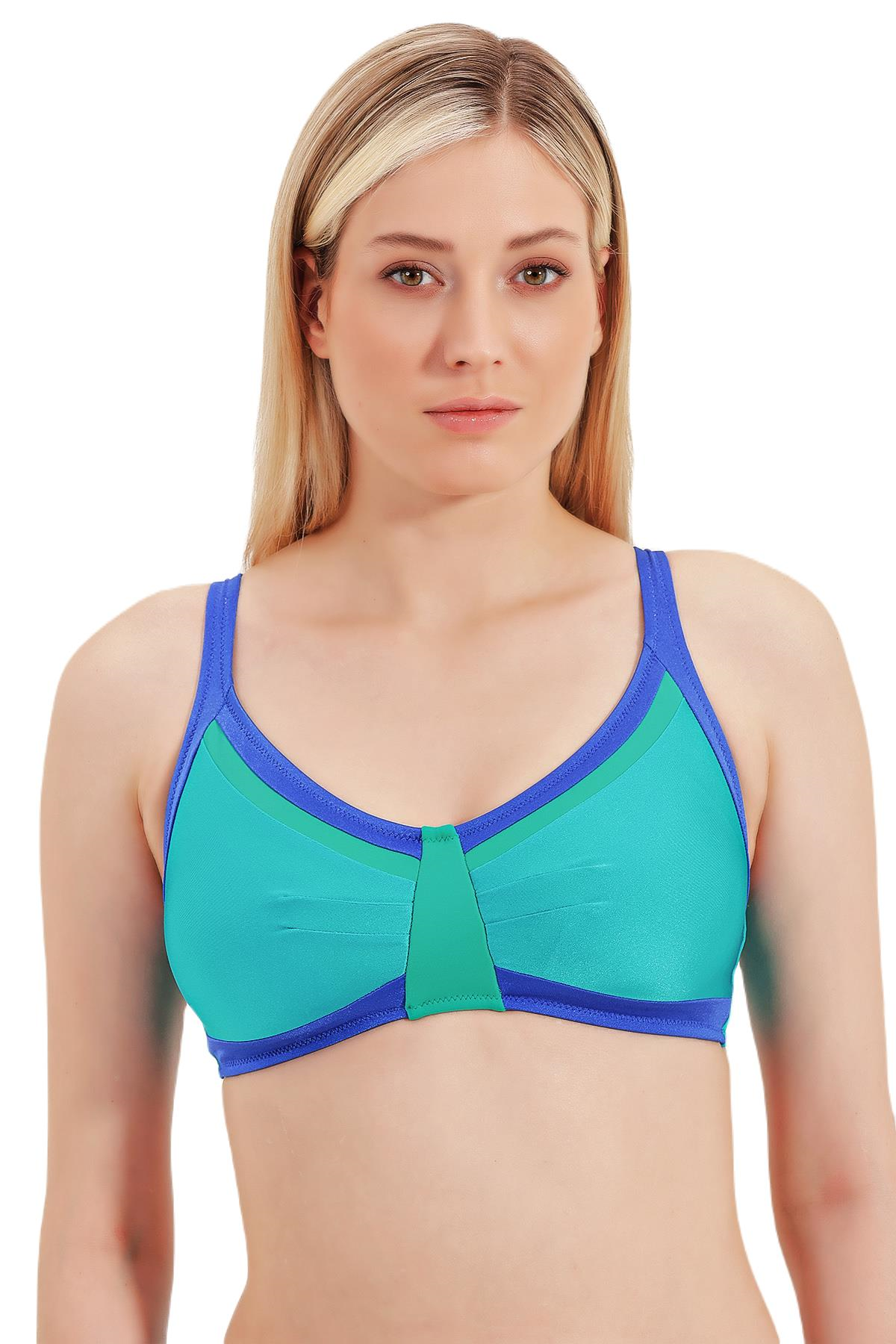 Zeki Büyük Göğüs Mavi Bikini Üst 