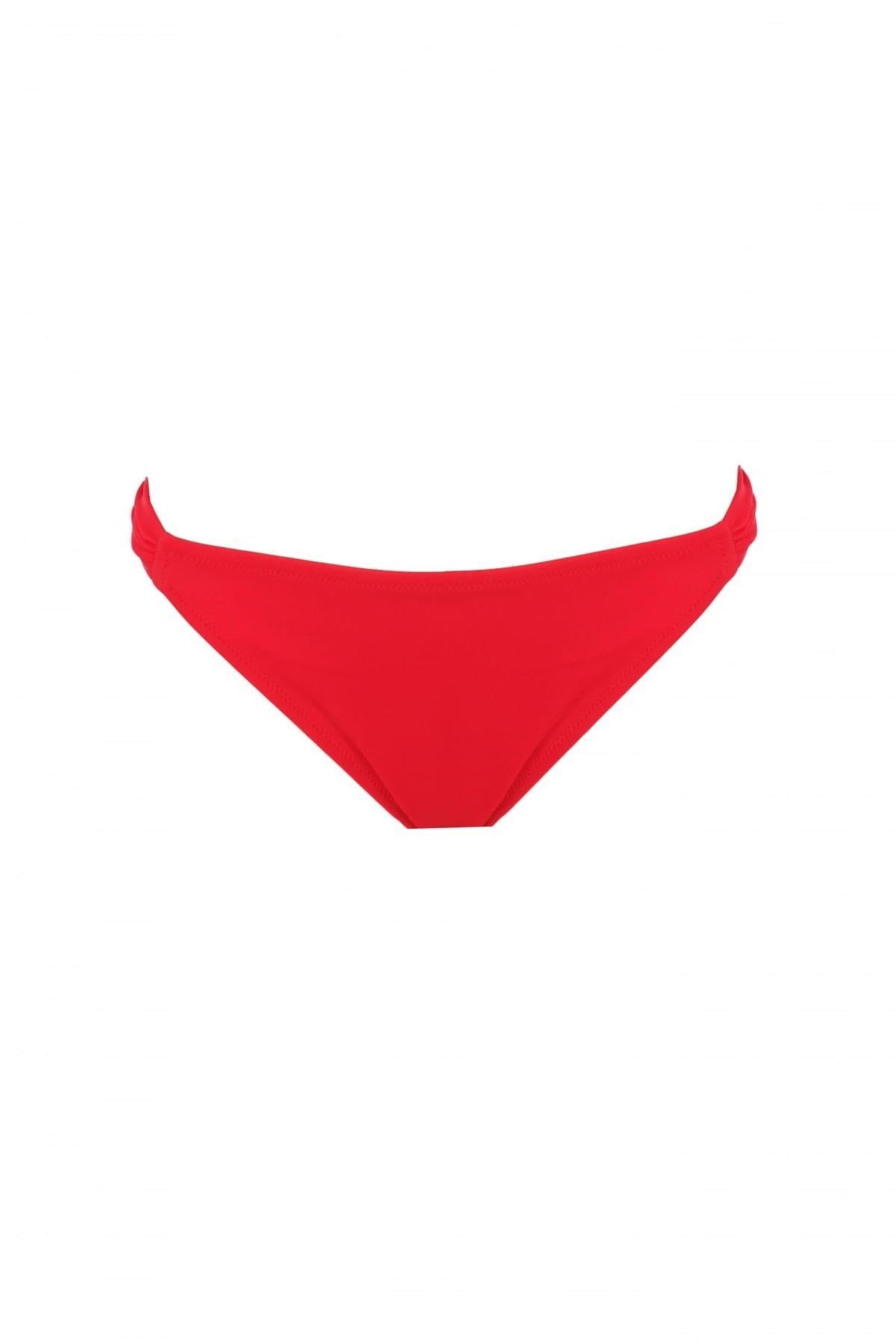 Zeki Drape Detaylı Astarlı Kırmızı Bikini Altı
