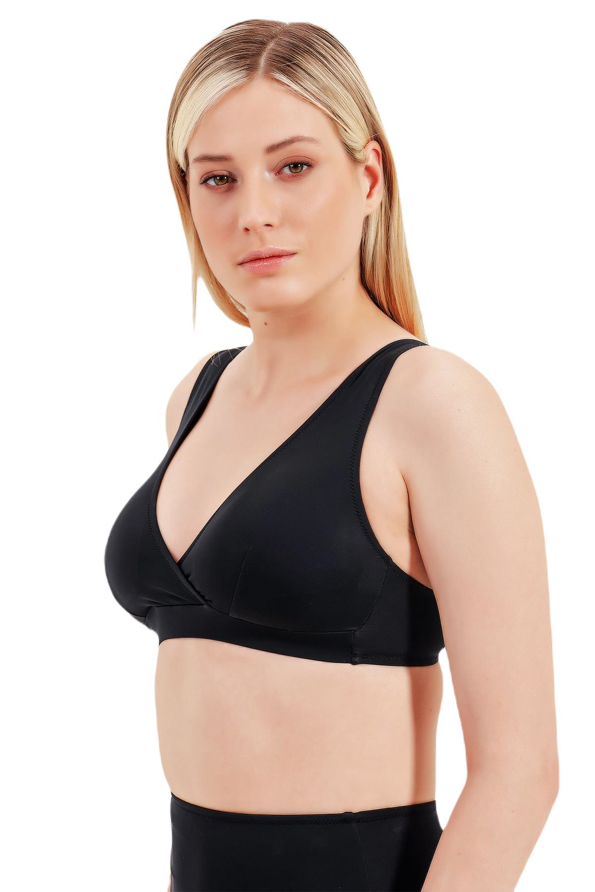Zeki Kruvaze Siyah Bikini Üst 