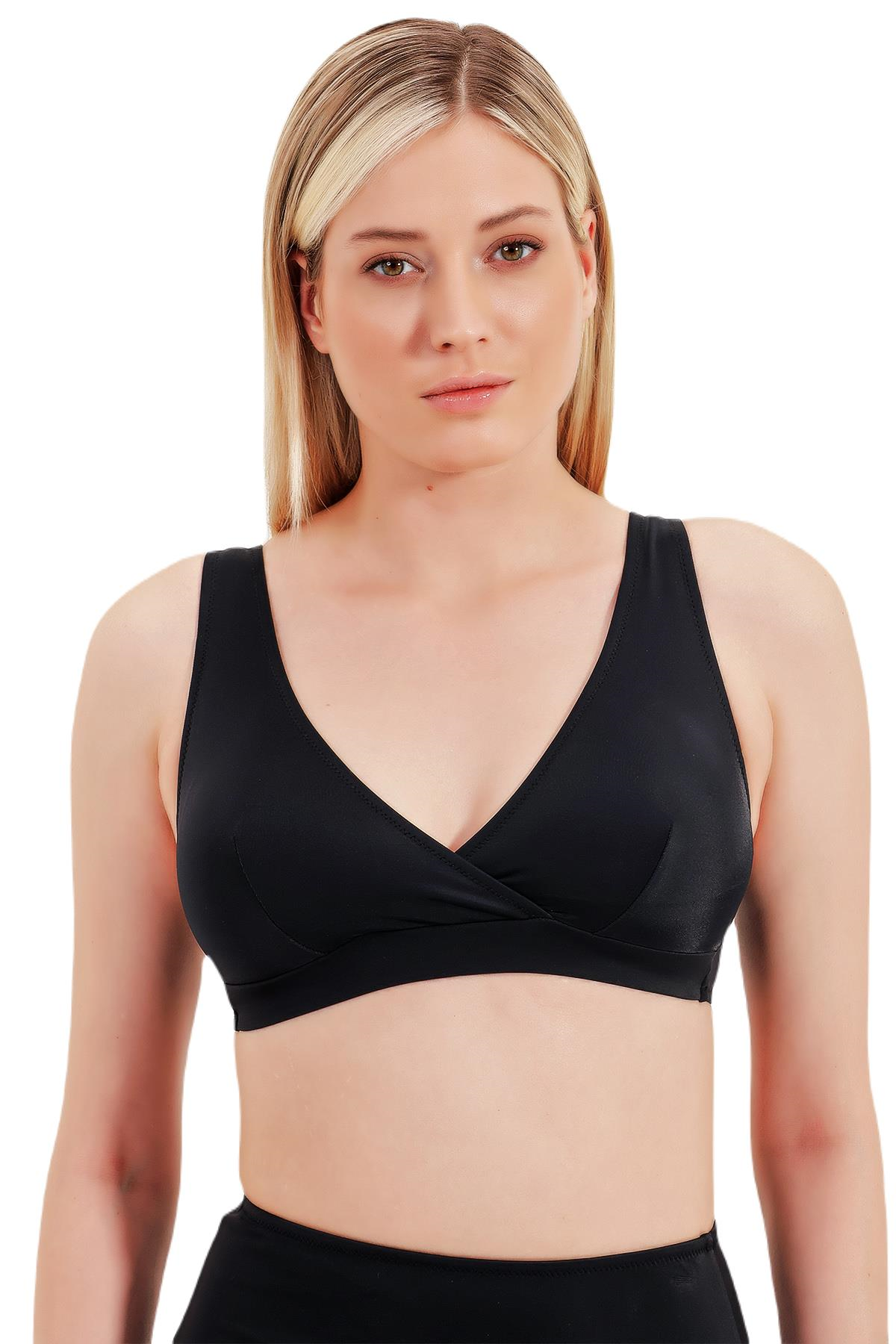 Zeki Kruvaze Siyah Bikini Üst 