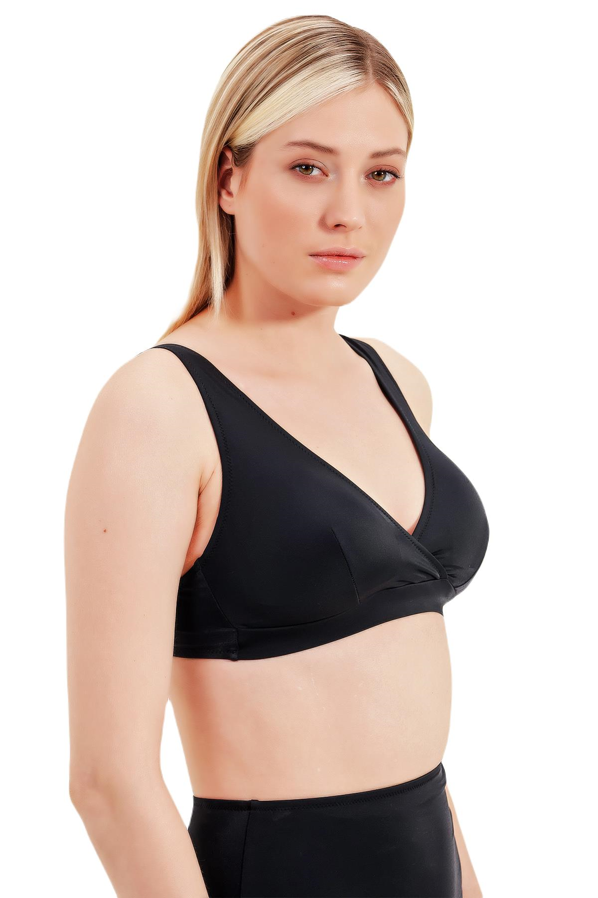 Zeki Kruvaze Siyah Bikini Üst 