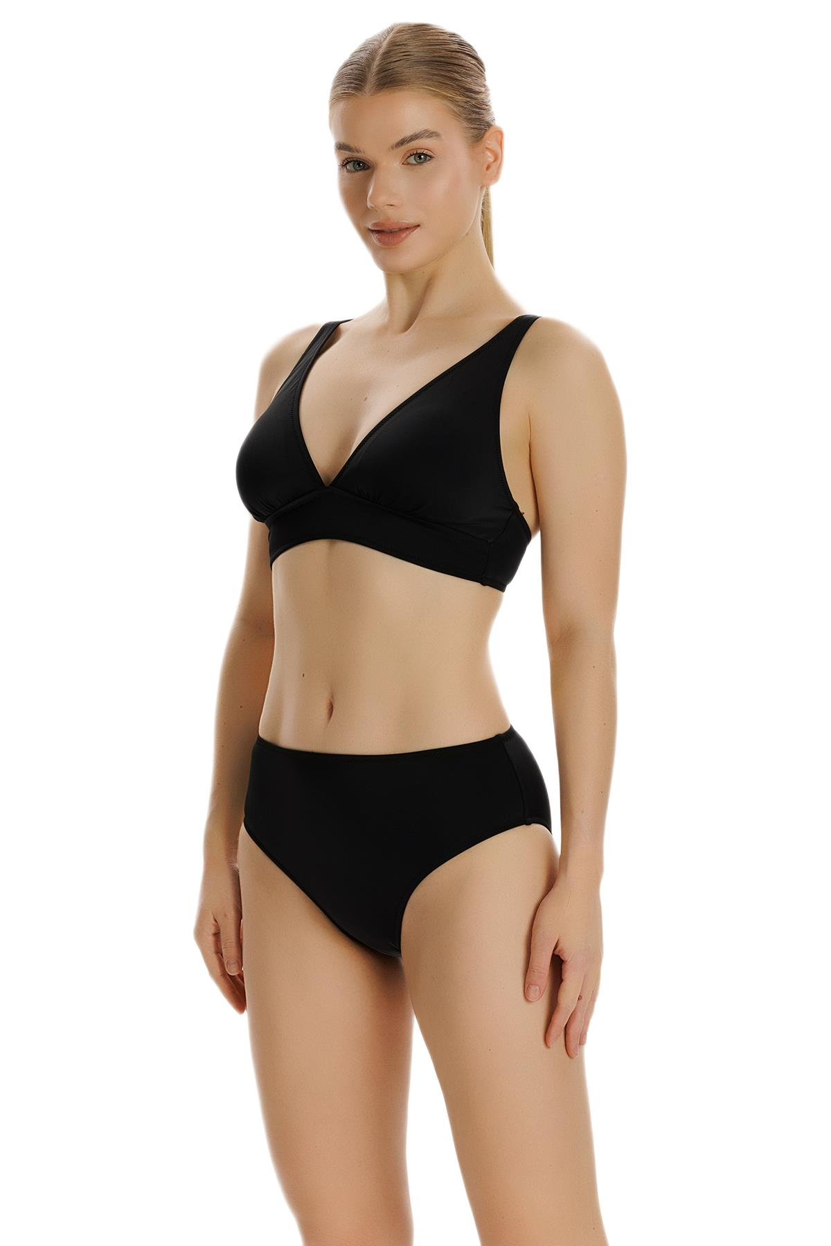 Zeki Siyah Yüksek Bel Bikini