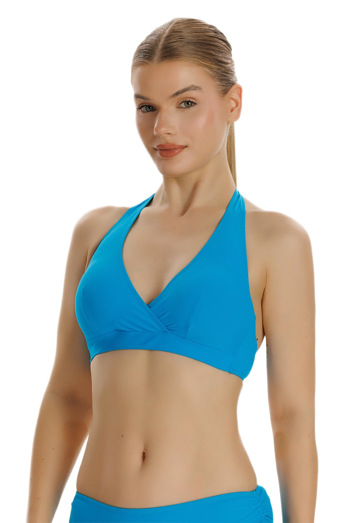 Zeki Turkuaz Kruvaze Bikini Üstü