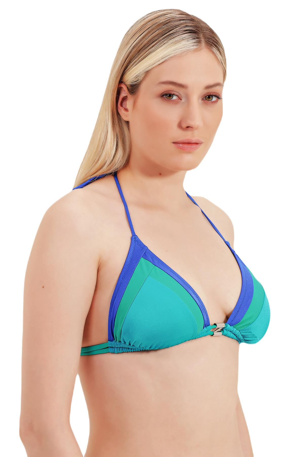 Zeki Üçgen Mavi Bikini Üst 