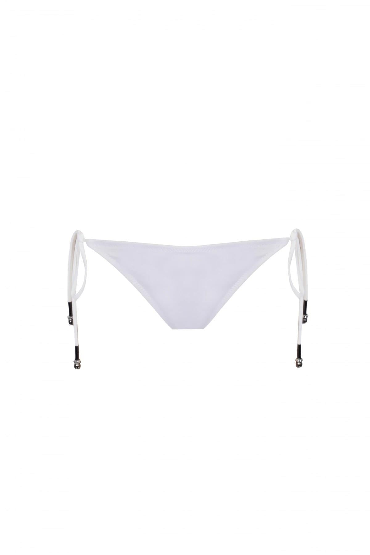 Zeki Yandan Bağlamalı Beyaz Bikini Altı