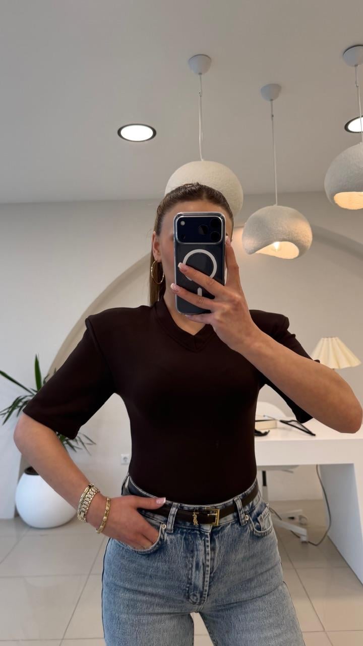  VATKALI KISIK V YAKA BADDY SUIT KAHVE
