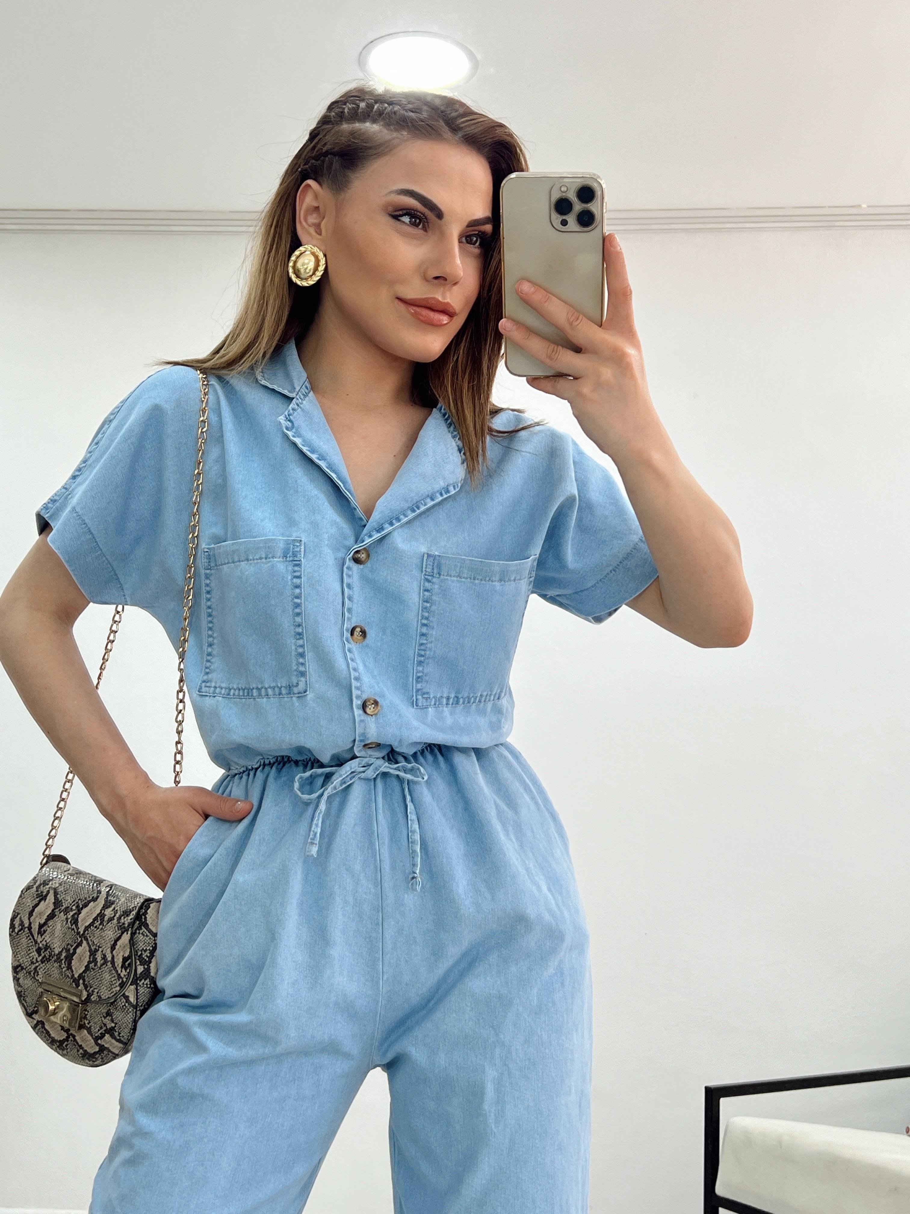 1.SINIF KALİTE TENSEL JEAN BELİ LASTİKLİ TULUM