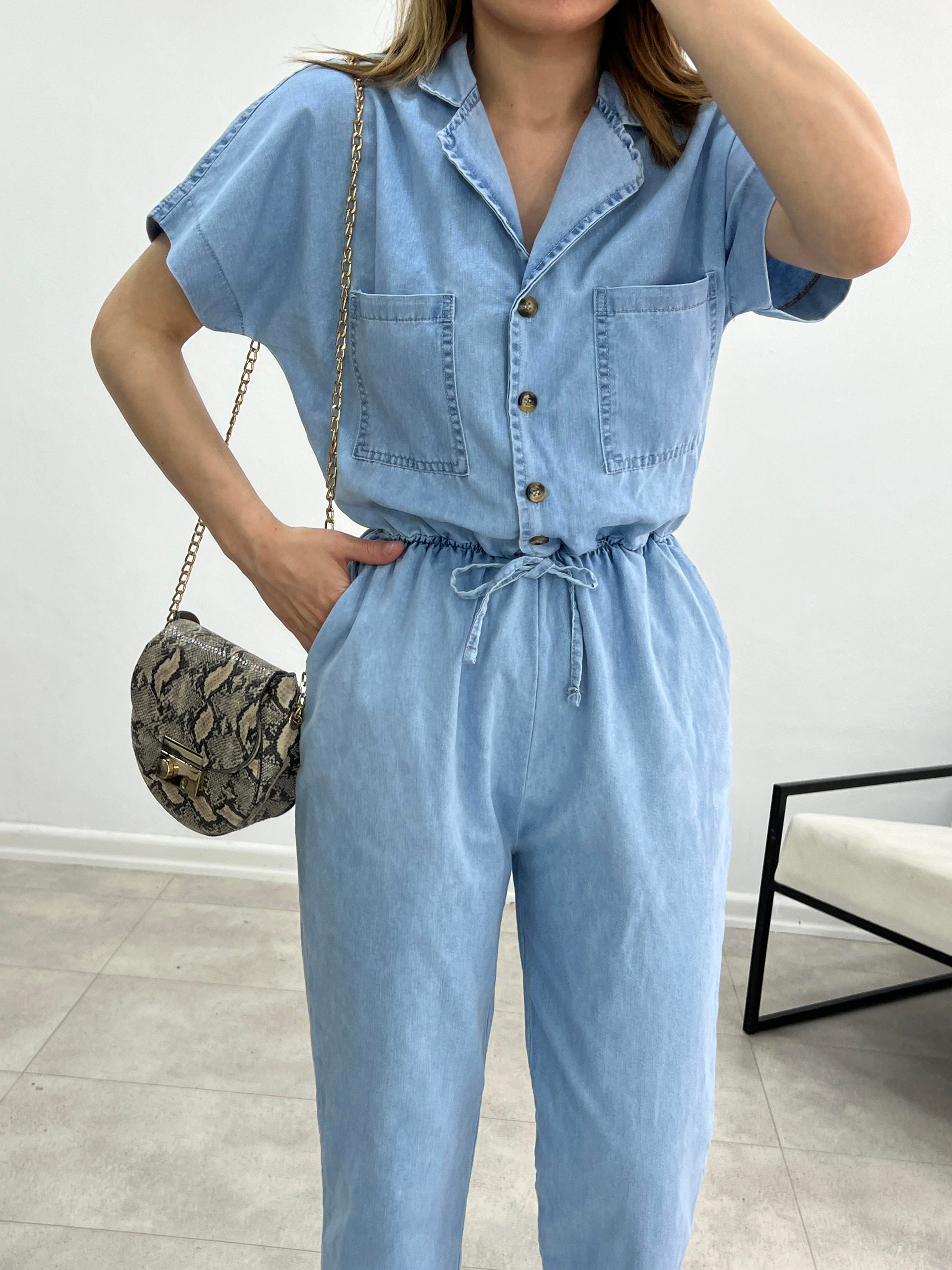 1.SINIF KALİTE TENSEL JEAN BELİ LASTİKLİ TULUM