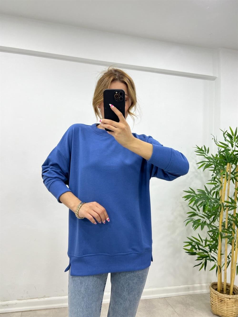 1.SINIF KALİTE BASİC SWEAT İNDİGO MAVİ 