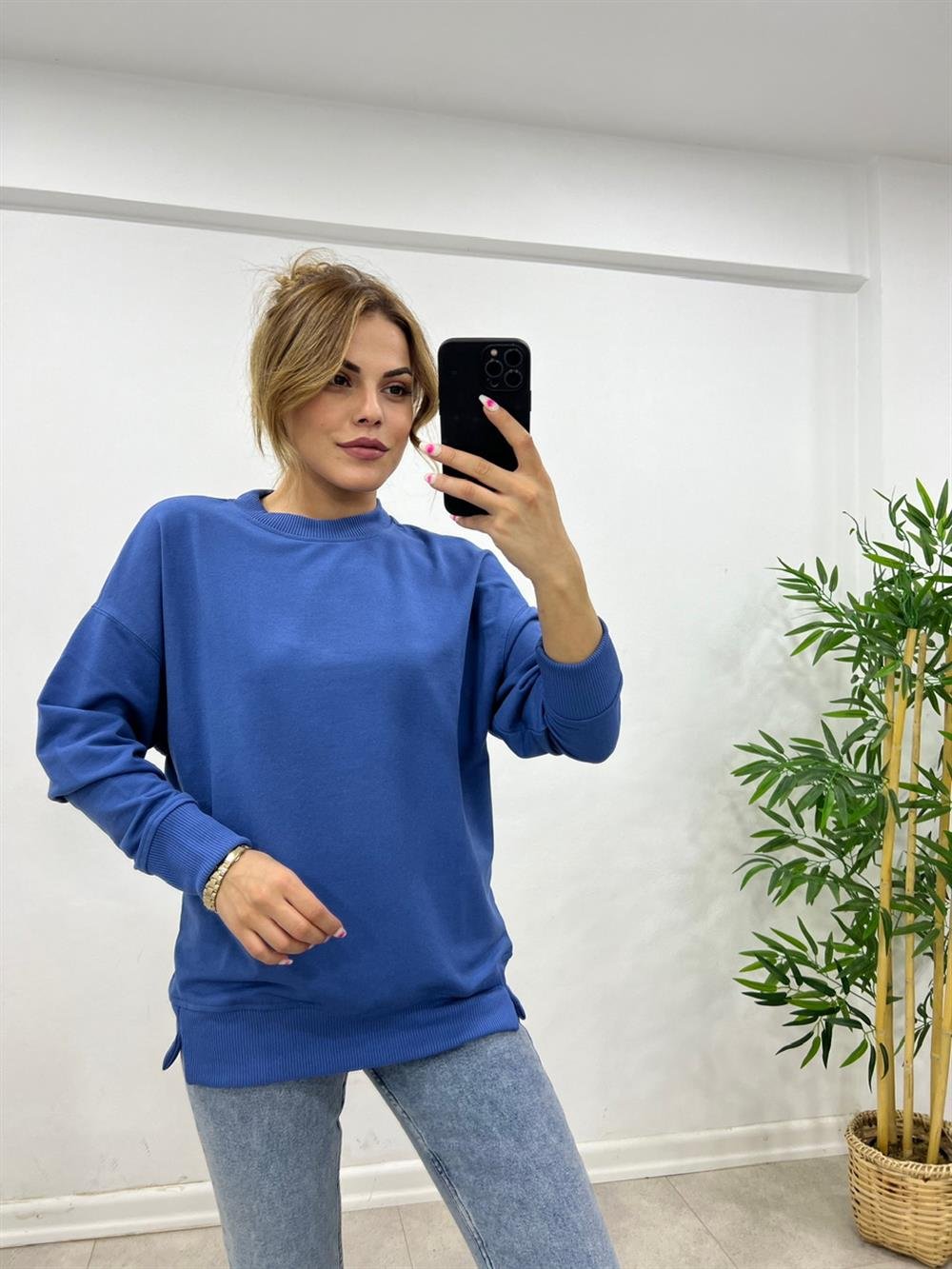 1.SINIF KALİTE BASİC SWEAT İNDİGO MAVİ 