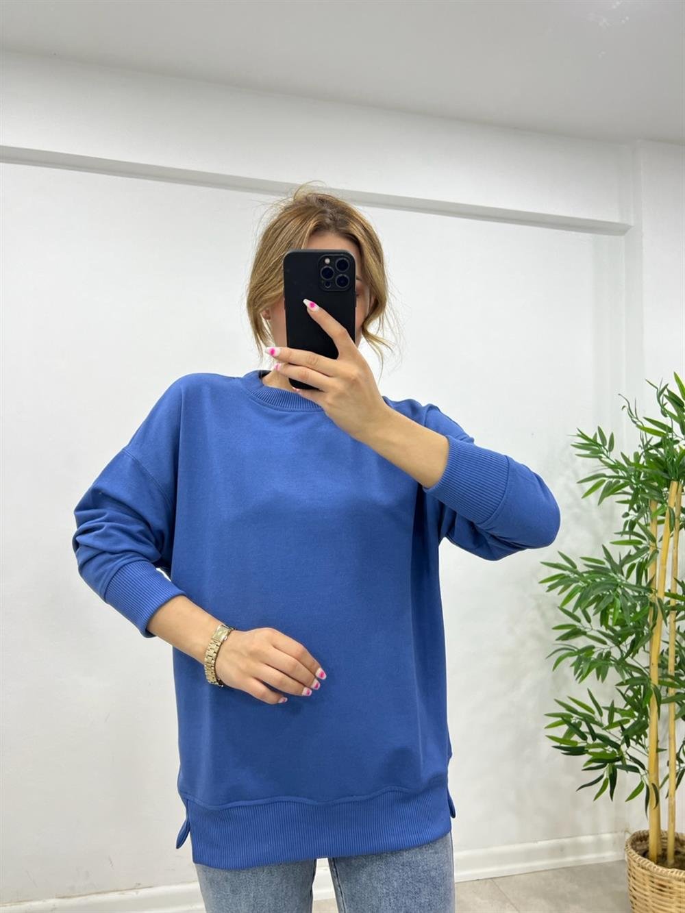 1.SINIF KALİTE BASİC SWEAT İNDİGO MAVİ 