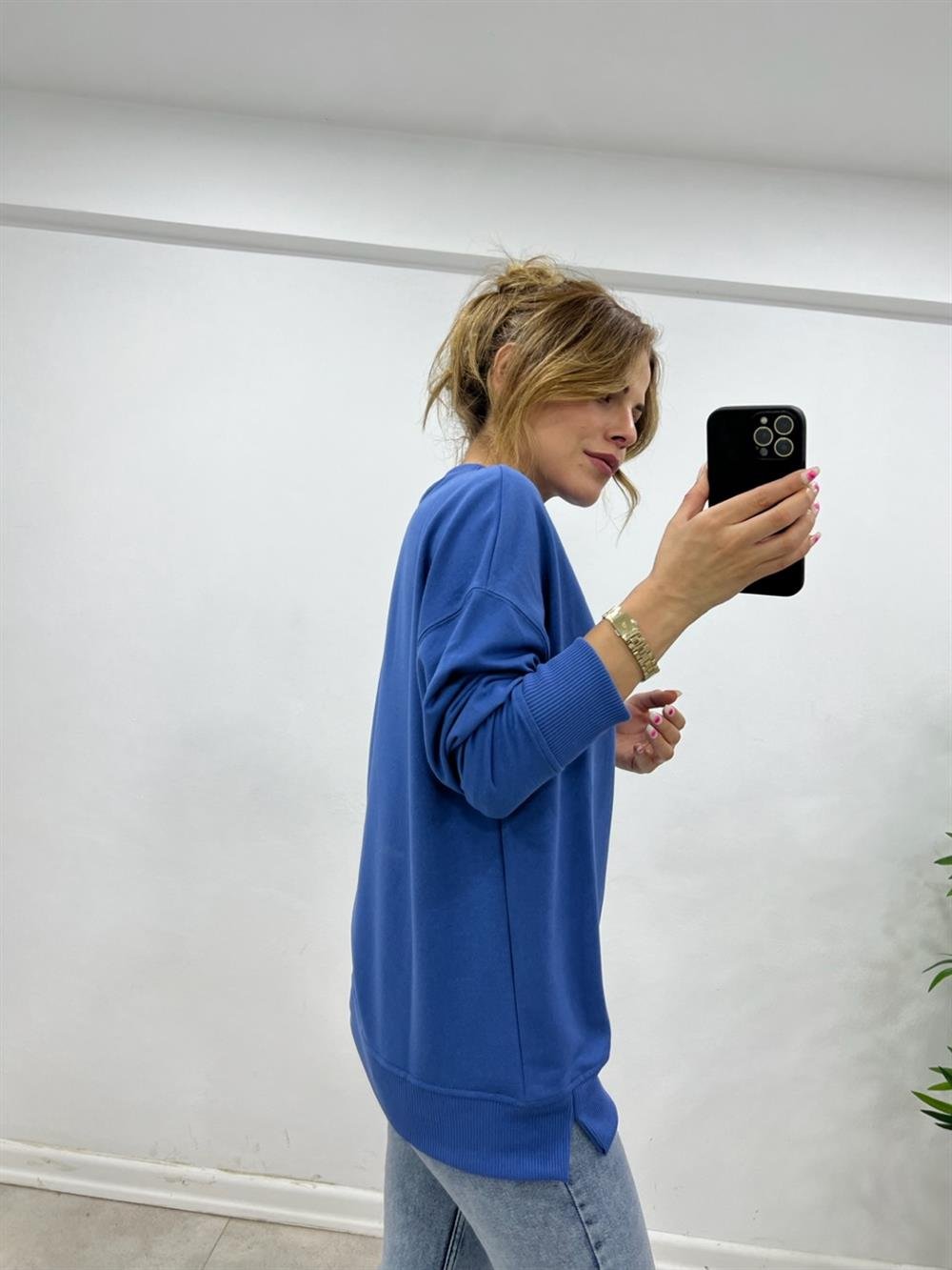 1.SINIF KALİTE BASİC SWEAT İNDİGO MAVİ 