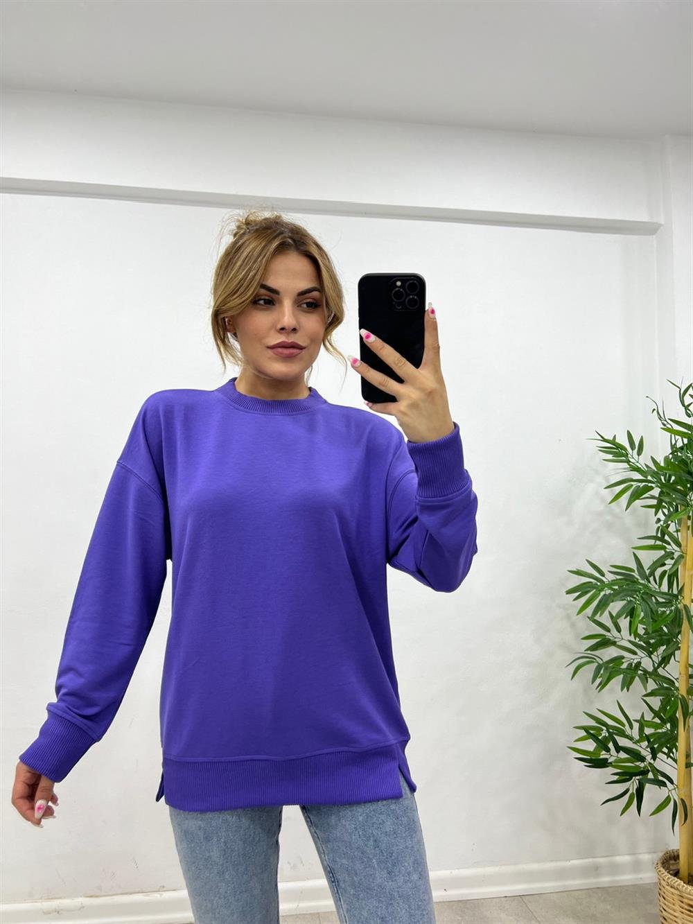 1.SINIF KALİTE BASİC SWEAT MOR