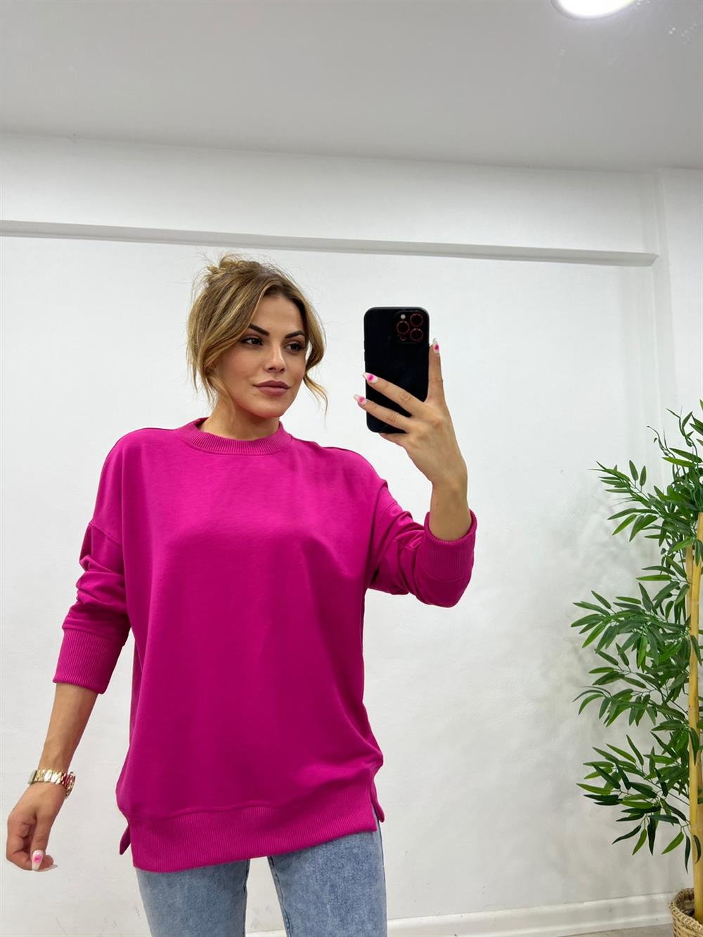 1.SINIF KALİTE BASİC SWEAT PEMBE 