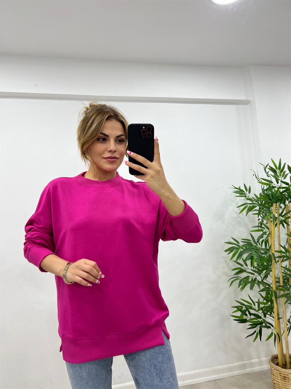 1.SINIF KALİTE BASİC SWEAT PEMBE 