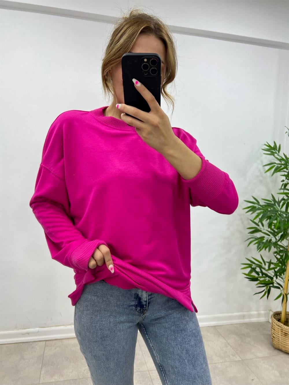 1.SINIF KALİTE BASİC SWEAT PEMBE 