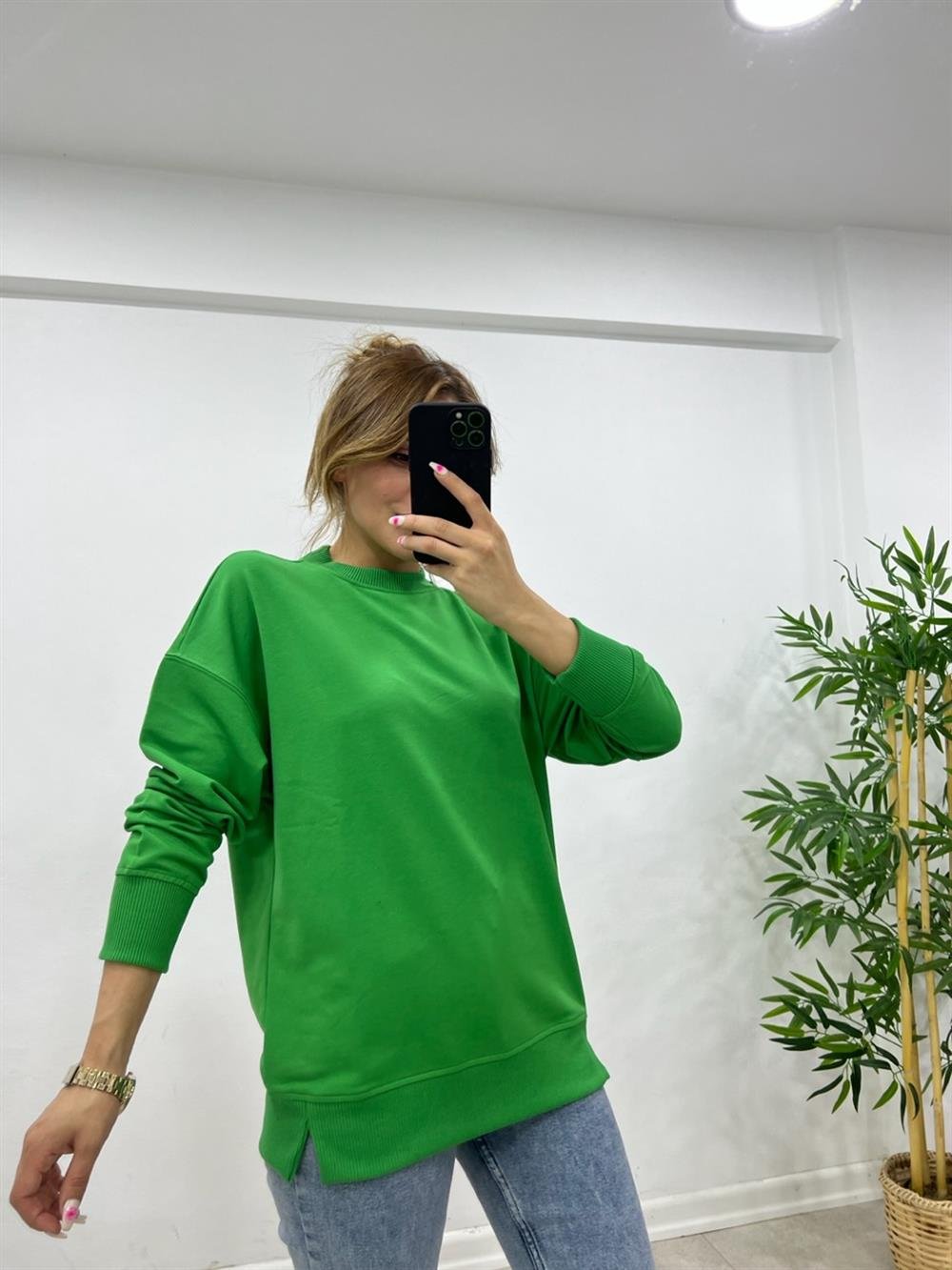 1.SINIF KALİTE BASİC SWEAT YEŞİL