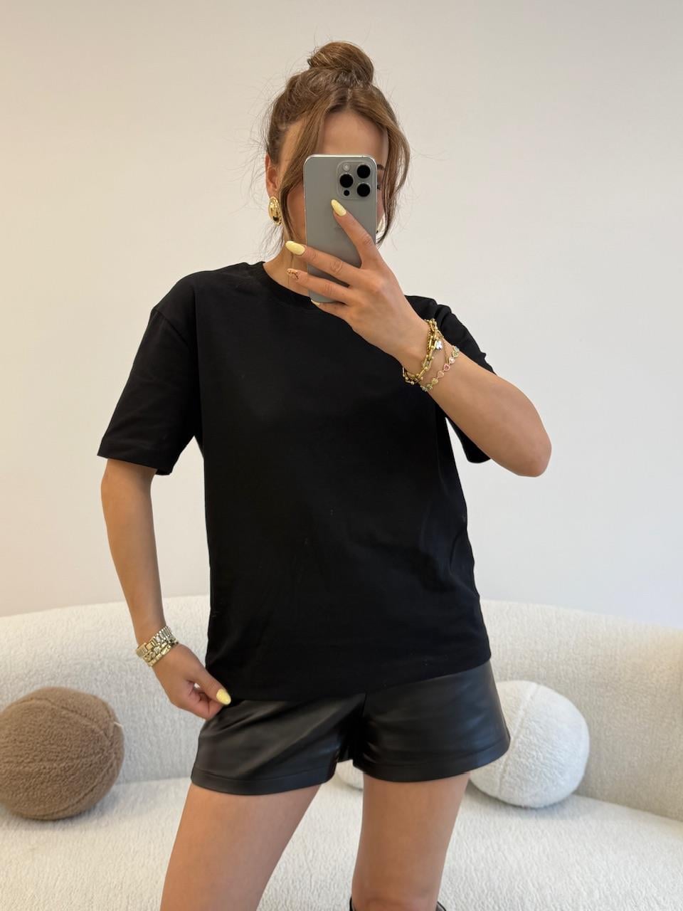 %100 KOTON TSHIRT SİYAH