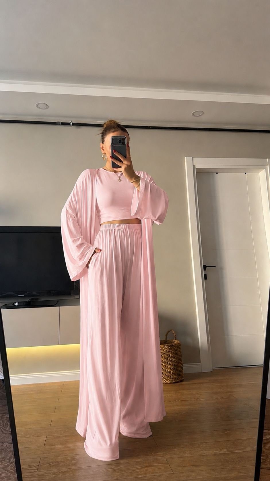 3 lü Hırkalı Pamuk Takım Pembe