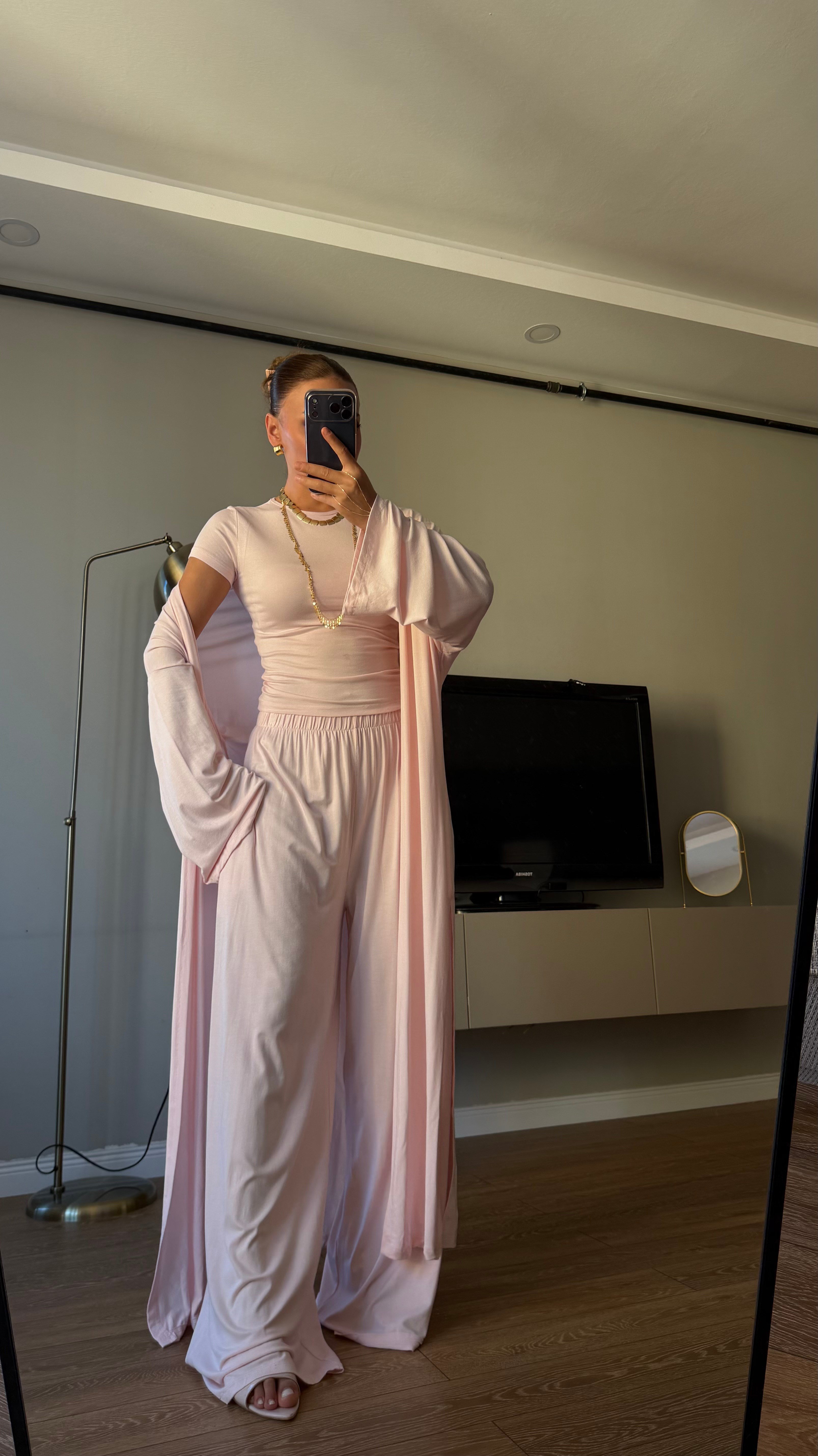 3 lü Hırkalı Pamuk Takım Pembe