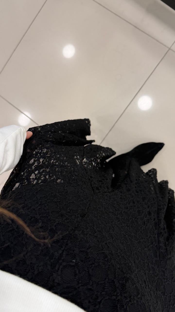 BELİ FERMUARLI VOLANLI DANTEL ETEK 