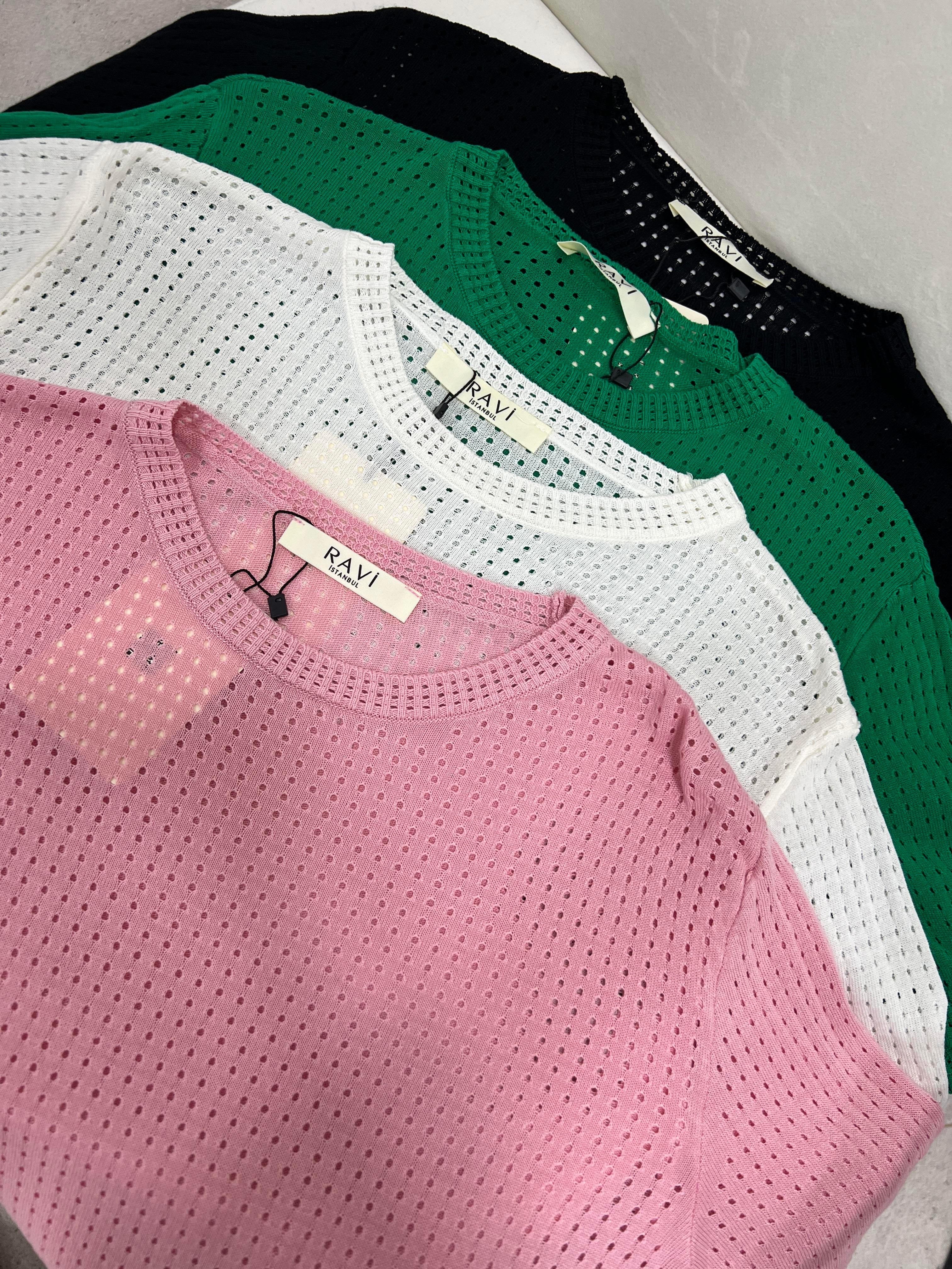 BEYAZ DELİKLİ MERSERİZE BLUZ