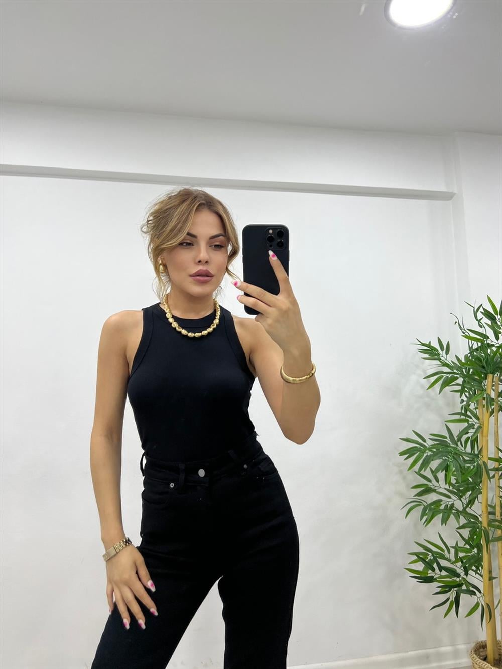 BİSİKLET YAKA ATLET SİYAH