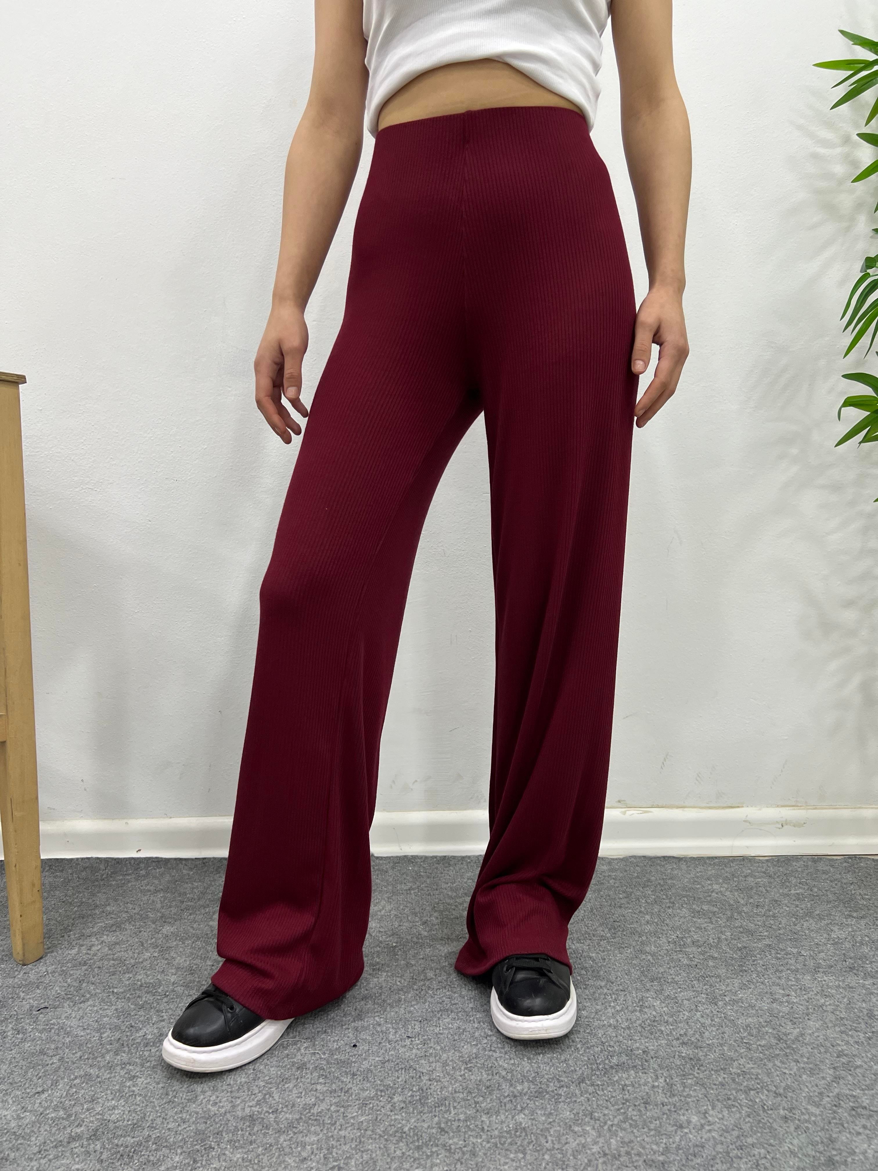 BORDO FİTİLLİ BOL PAÇA PANTOLON