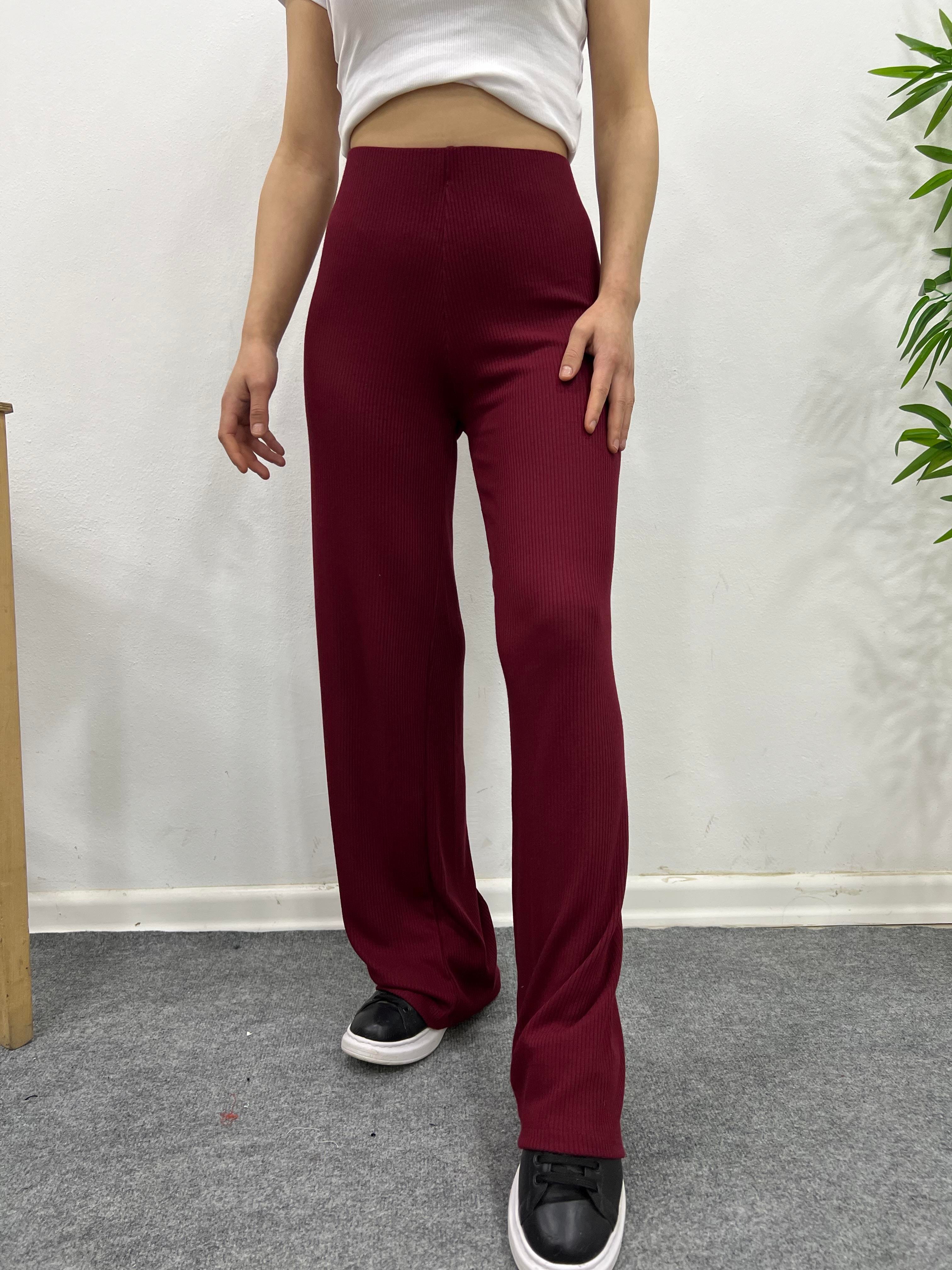 BORDO FİTİLLİ BOL PAÇA PANTOLON