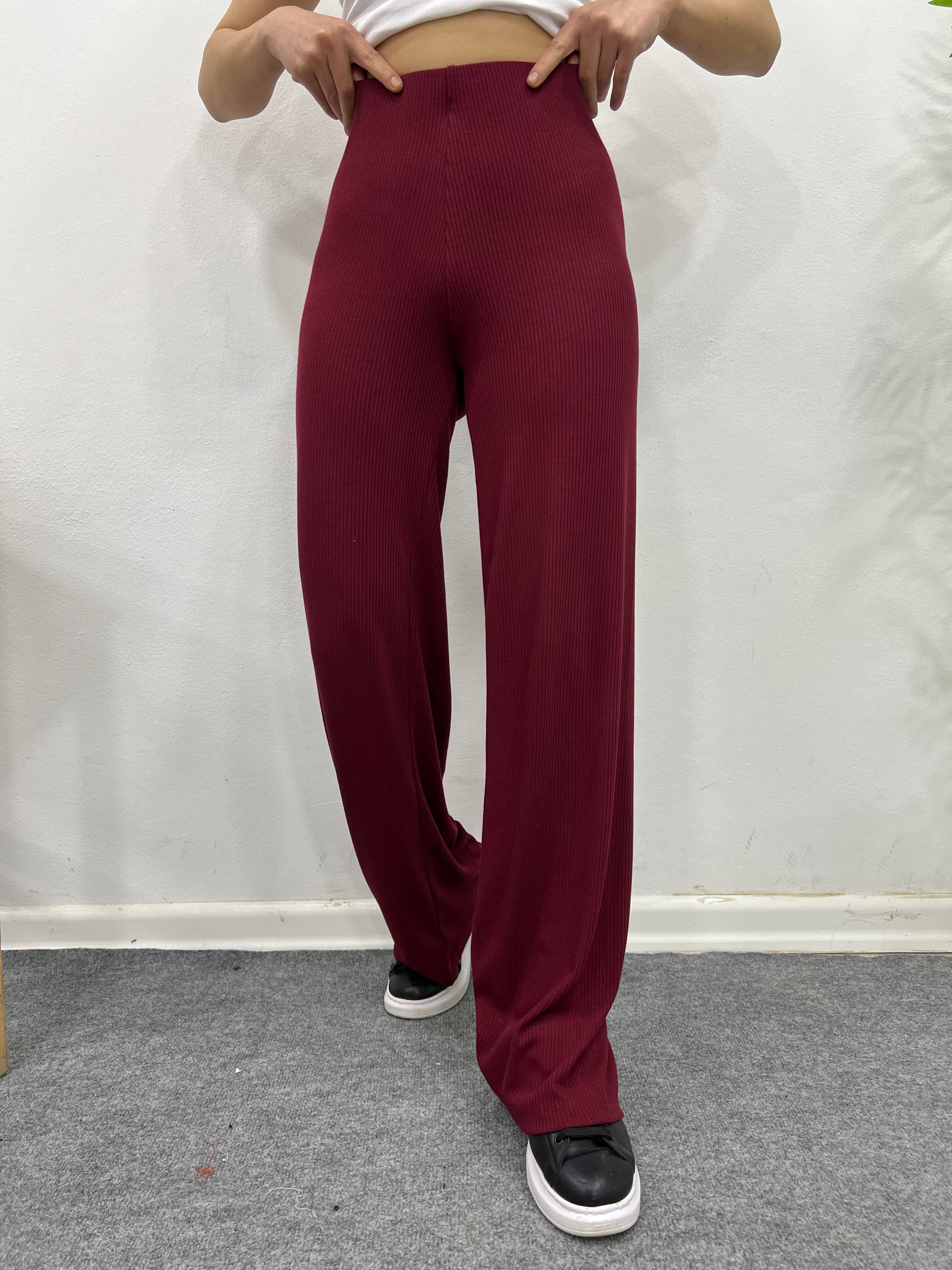 BORDO FİTİLLİ BOL PAÇA PANTOLON