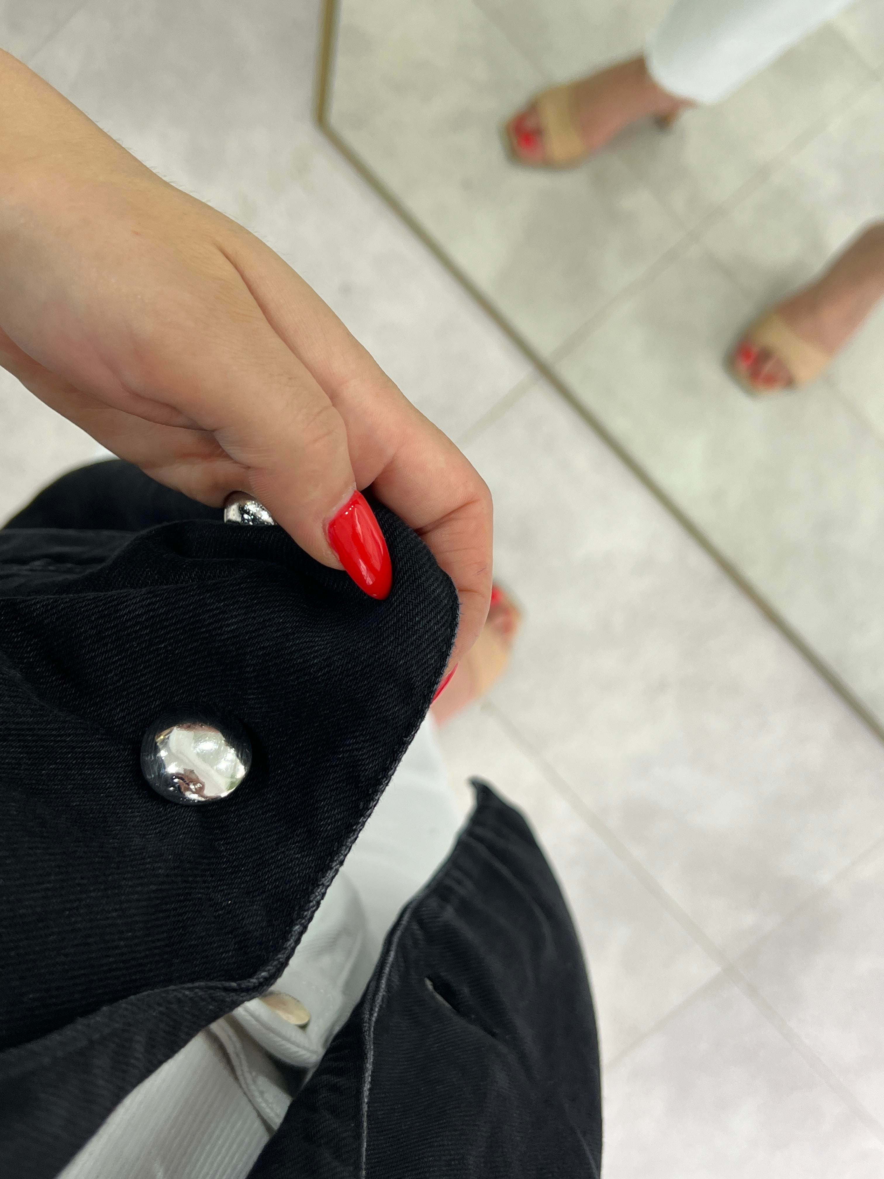 BROŞ DETAYLI BLAZER DENİM CEKET ANTRASİT