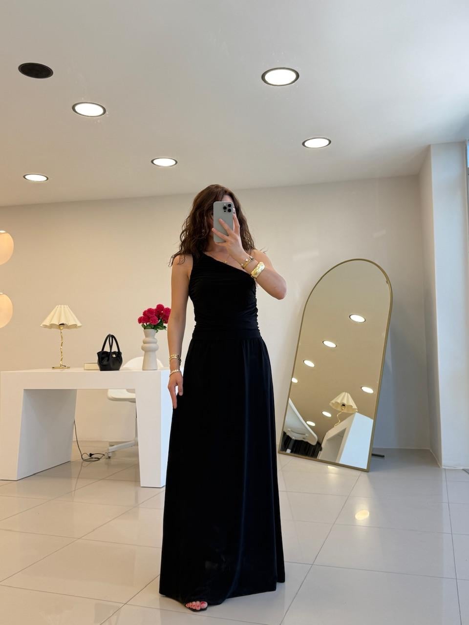 BÜZGÜLÜTEK OMUZ MAXİ ELBİSE
