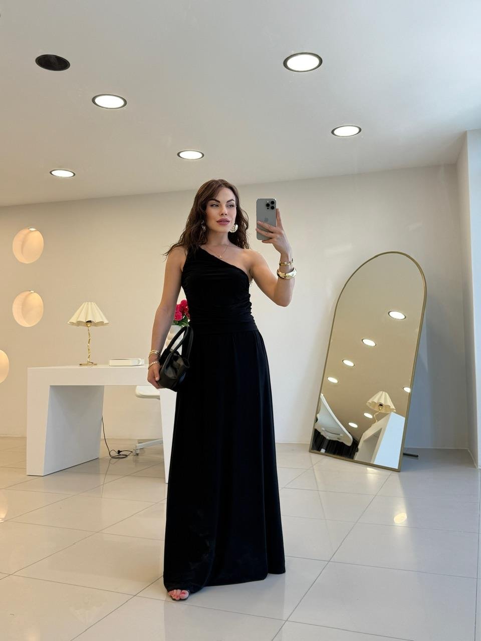 BÜZGÜLÜTEK OMUZ MAXİ ELBİSE