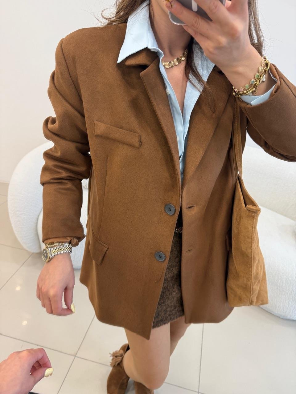 CAMEL SÜET BLAZER CEKET